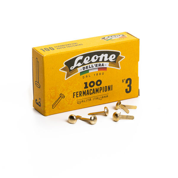 Fermacampioni ottonati - n. 3 - 1,7 cm - Leone - conf. 100 pezzi - immagine principale