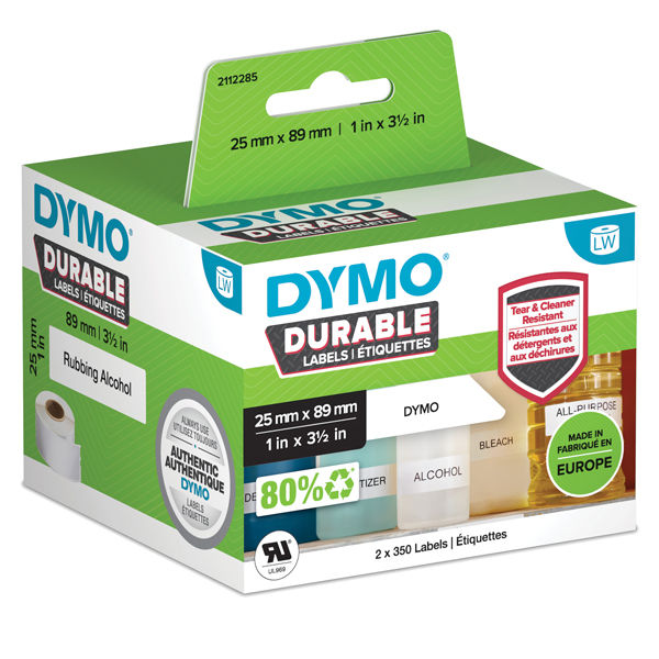 Rotolo 350 etichette LW Durable 1933081 - 25 x 89 mm - PP - bianco - Dymo - immagine principale