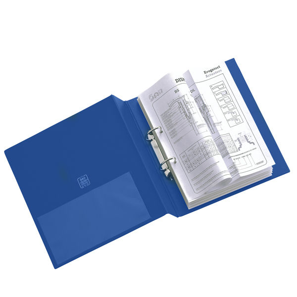 Raccoglitore Stelvio - 22 x 30 cm - 2 anelli a D 40 mm - dorso 5,5, cm - blu - immagine principale