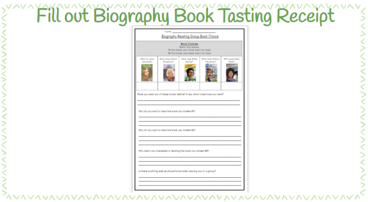 Book Tasting Receipt