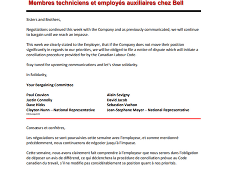 BELL CRAFT BARGAINING BULLETIN #8