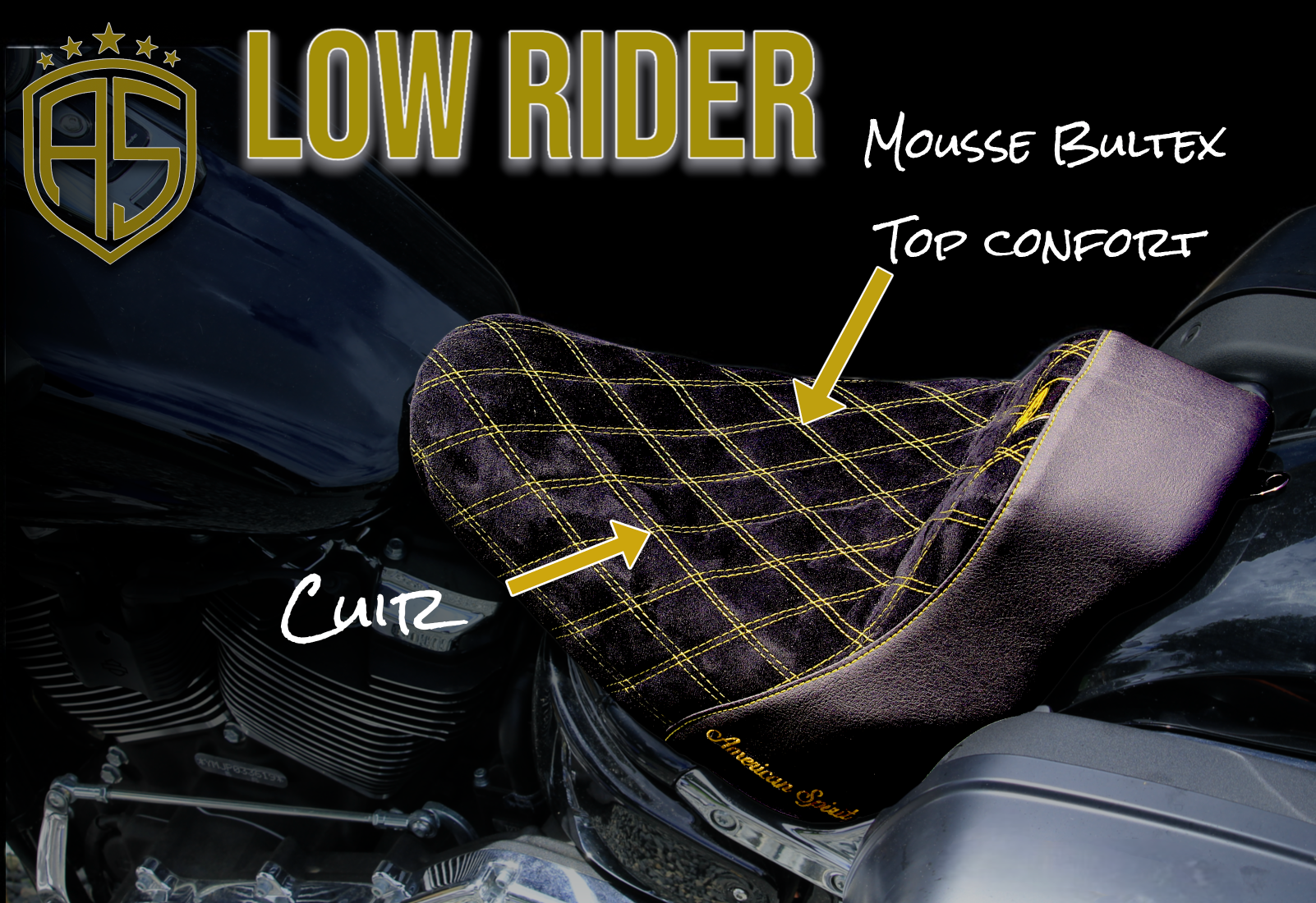 Selle mono top American spirit pour Low rider