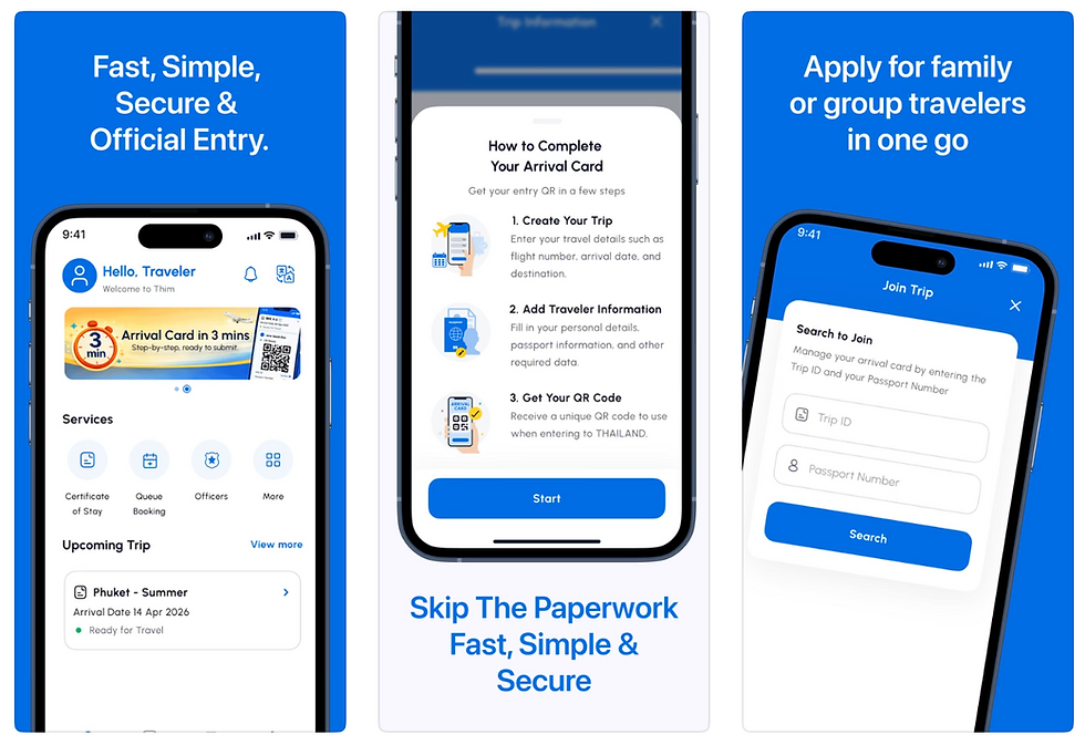 Thim Thailand immigration app