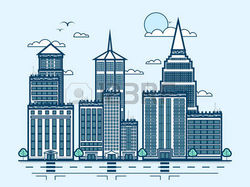 56753976-stock-vector-illustration-city-street-with-skyscraper-multistorey-building-modern-architect