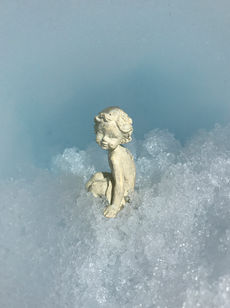 Ange neige Photographie d'art à sujet religieux genre icône