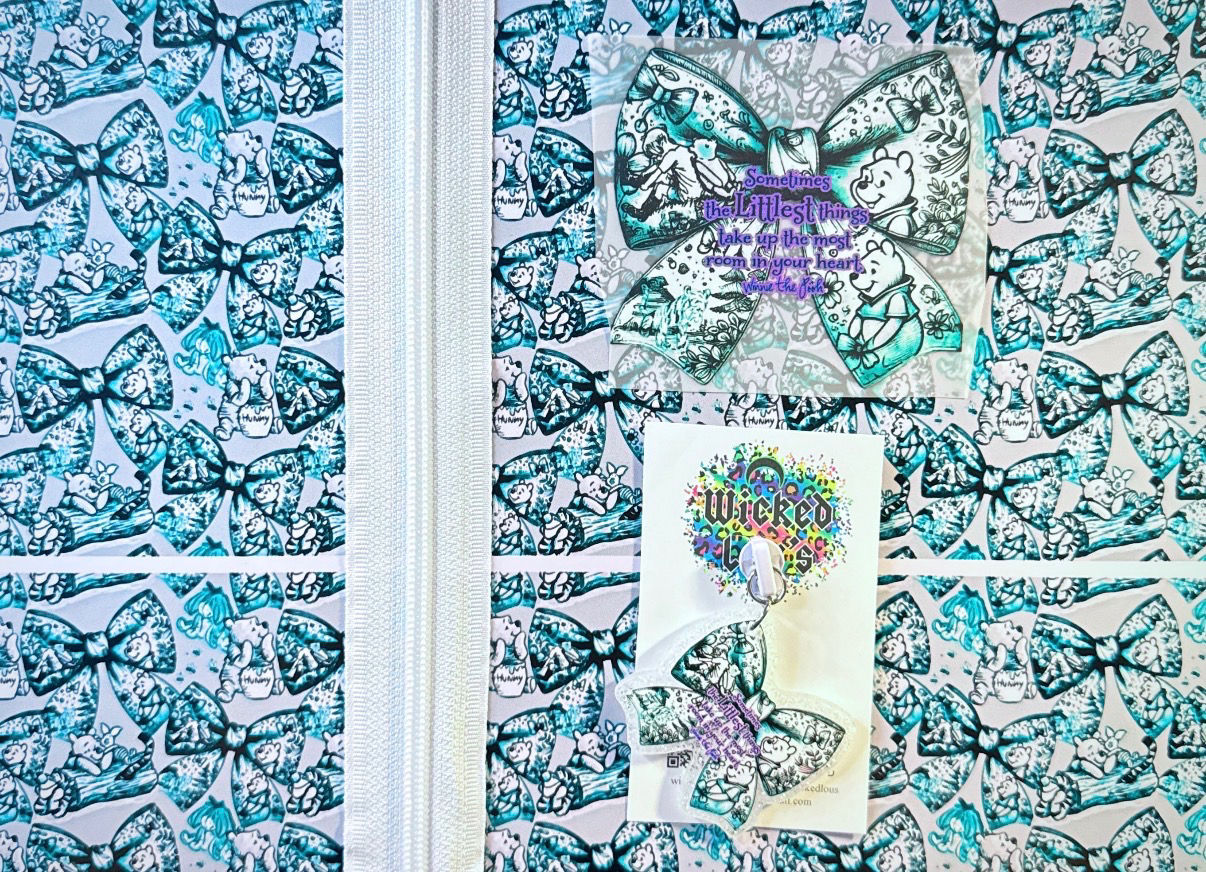 40oz Handle Zipper Tumbler Kit- Pooh Bow Blue