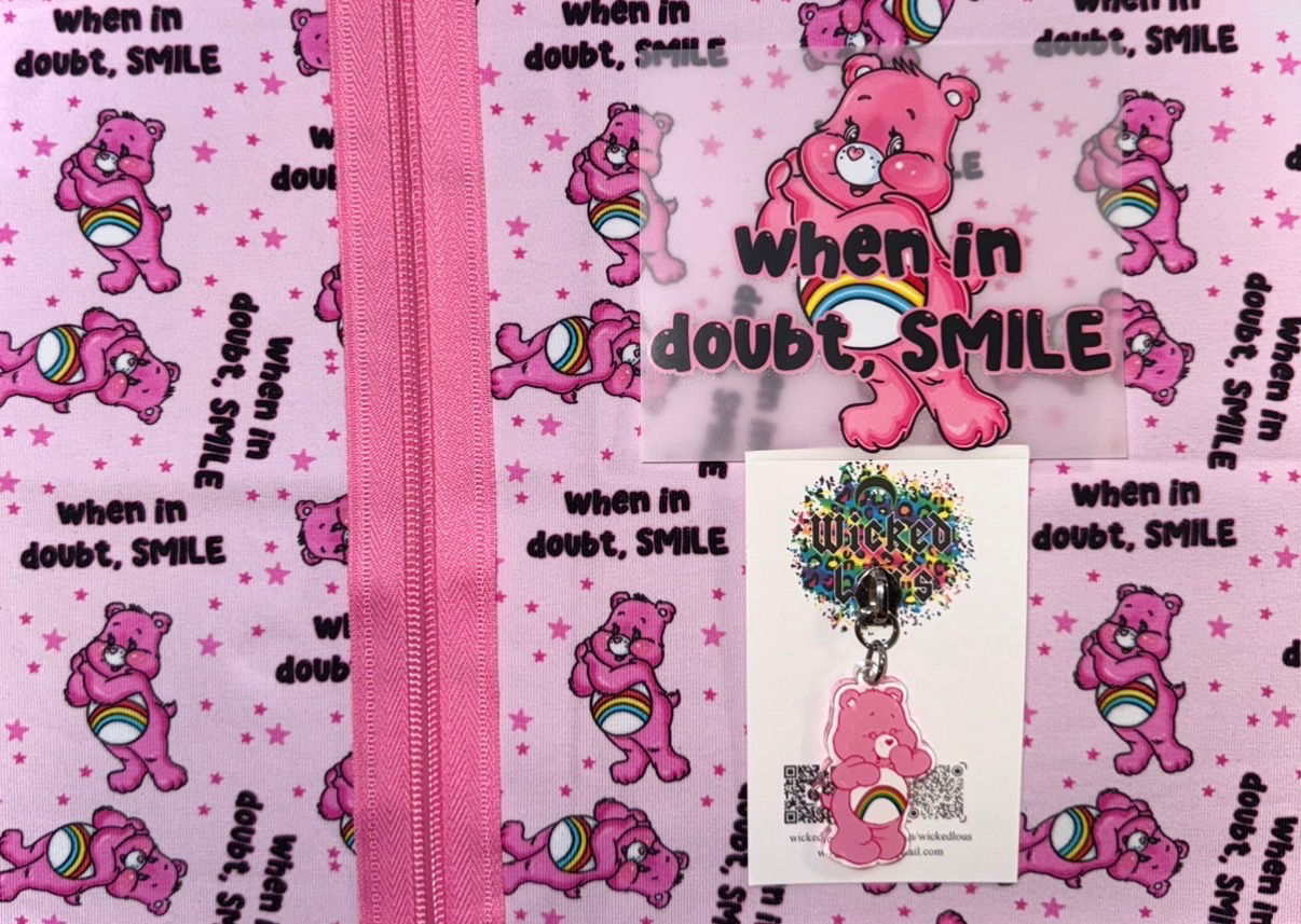 Fabric Zipper Tumbler Kit- Pink C Bear Smile 