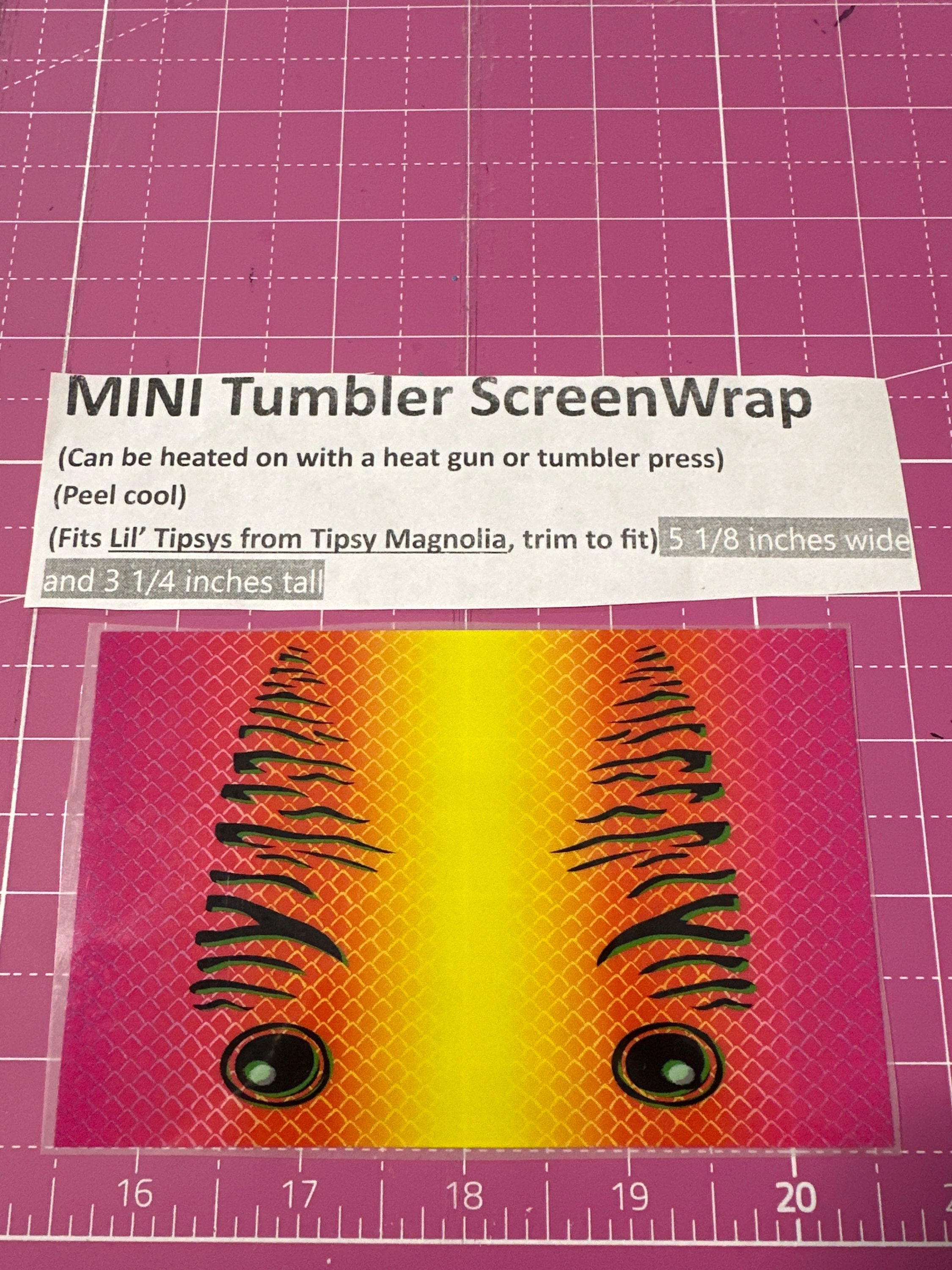 MINI Tumbler Wrap- Fishing Lure Pink Orange 