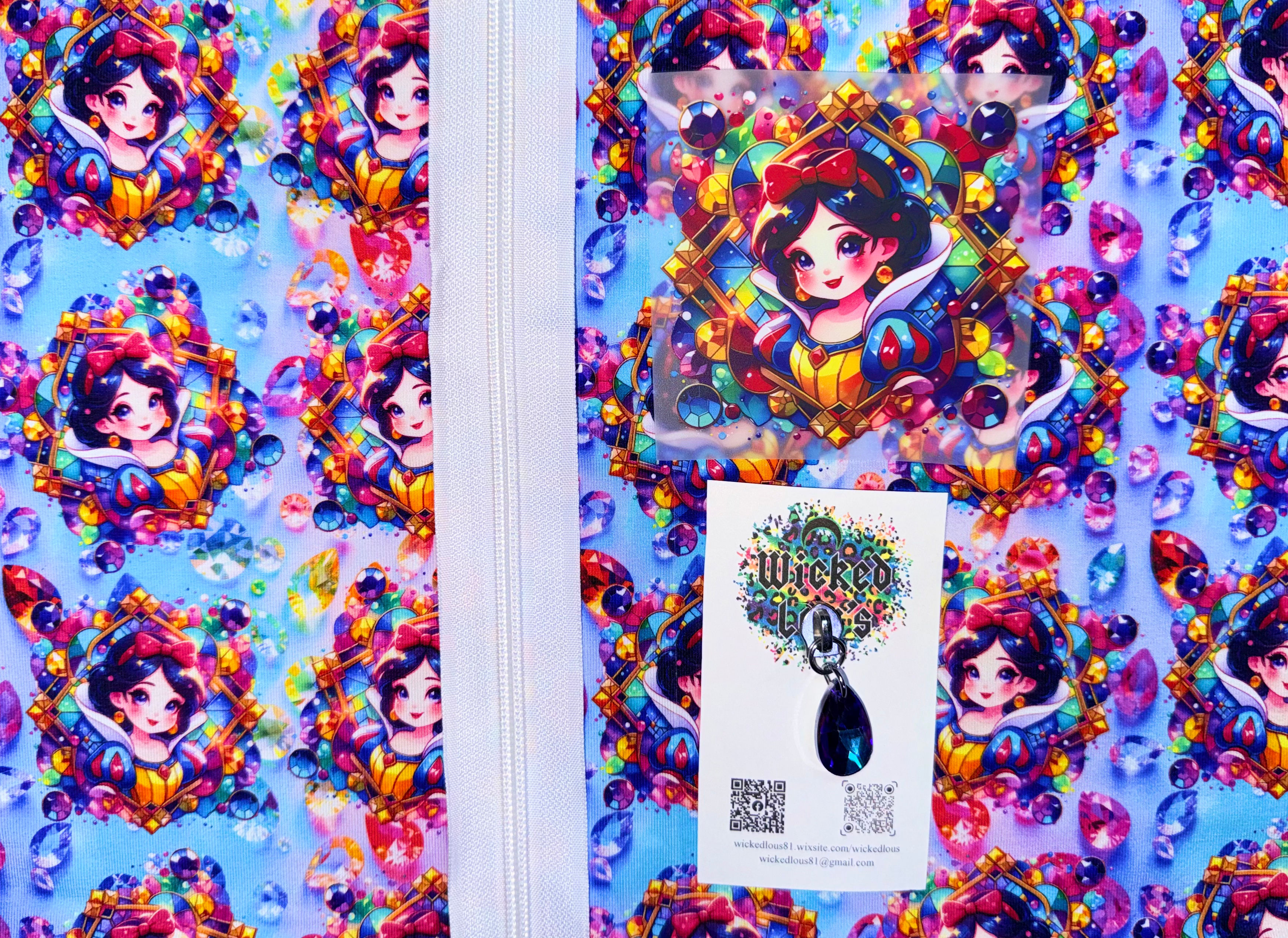 Fabric Zipper Tumbler Kit- Snow White Gems jeweled