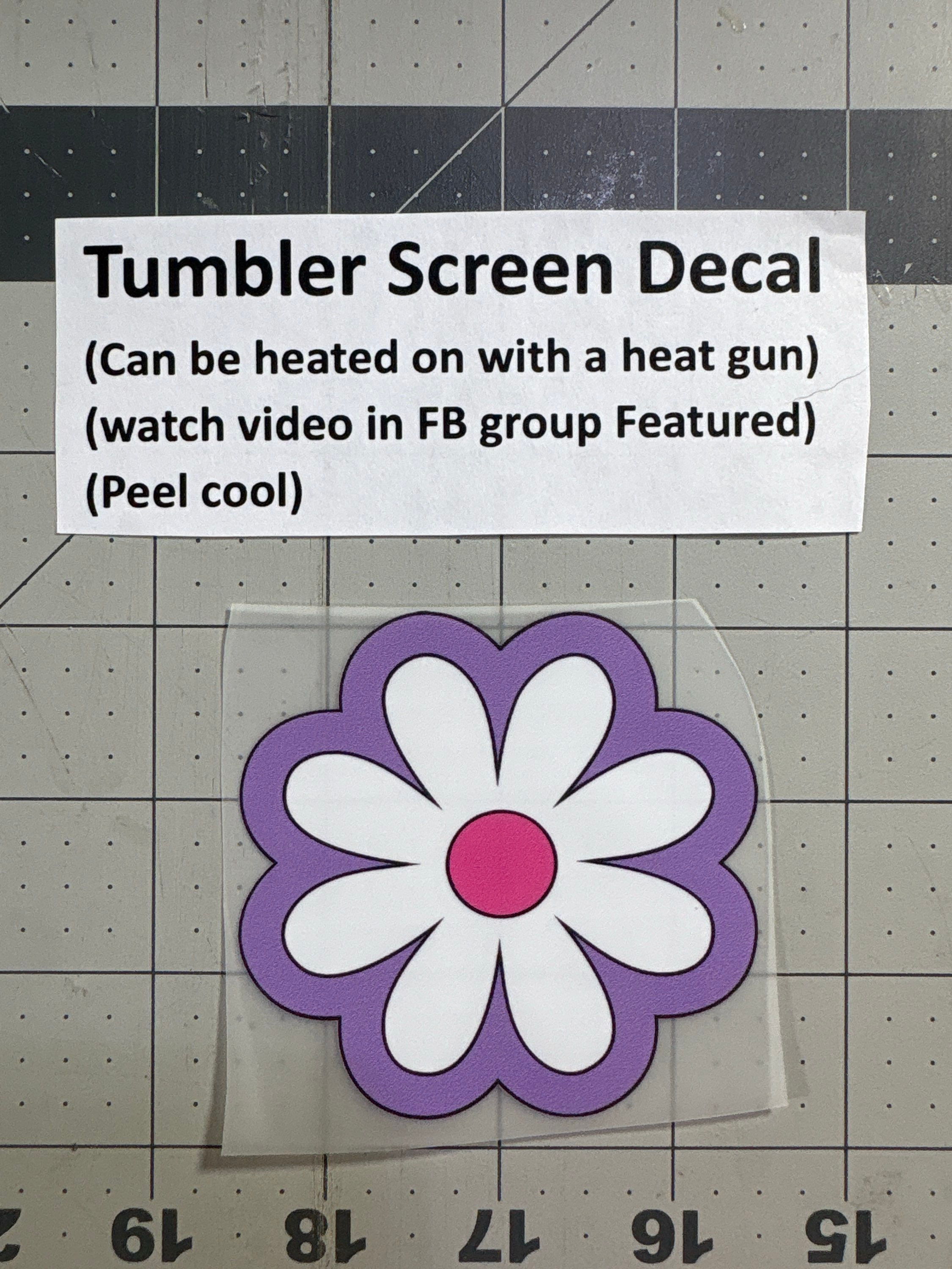 Tumbler Screen- Daisy Purple