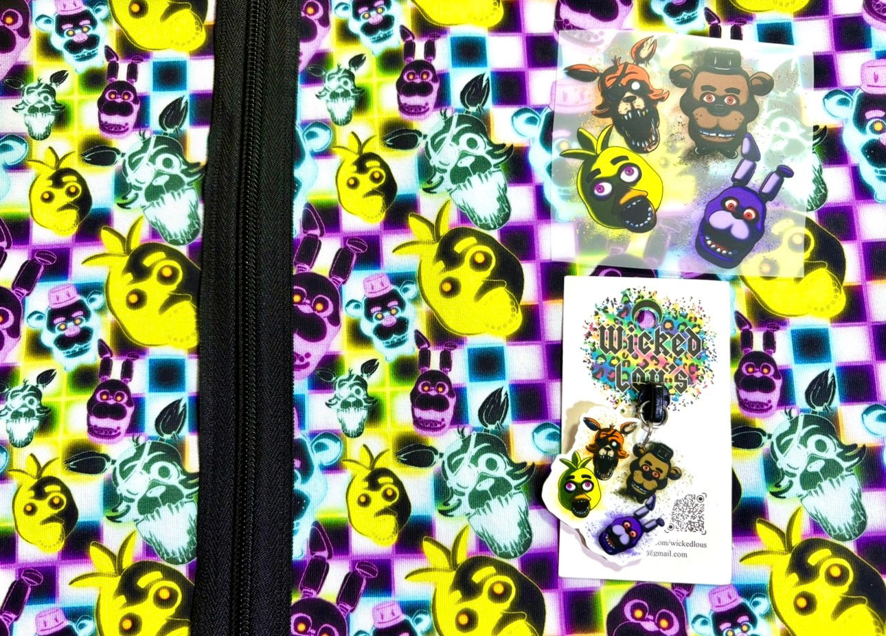 Fabric Zipper Tumbler Kit- Five Nights Checkered 