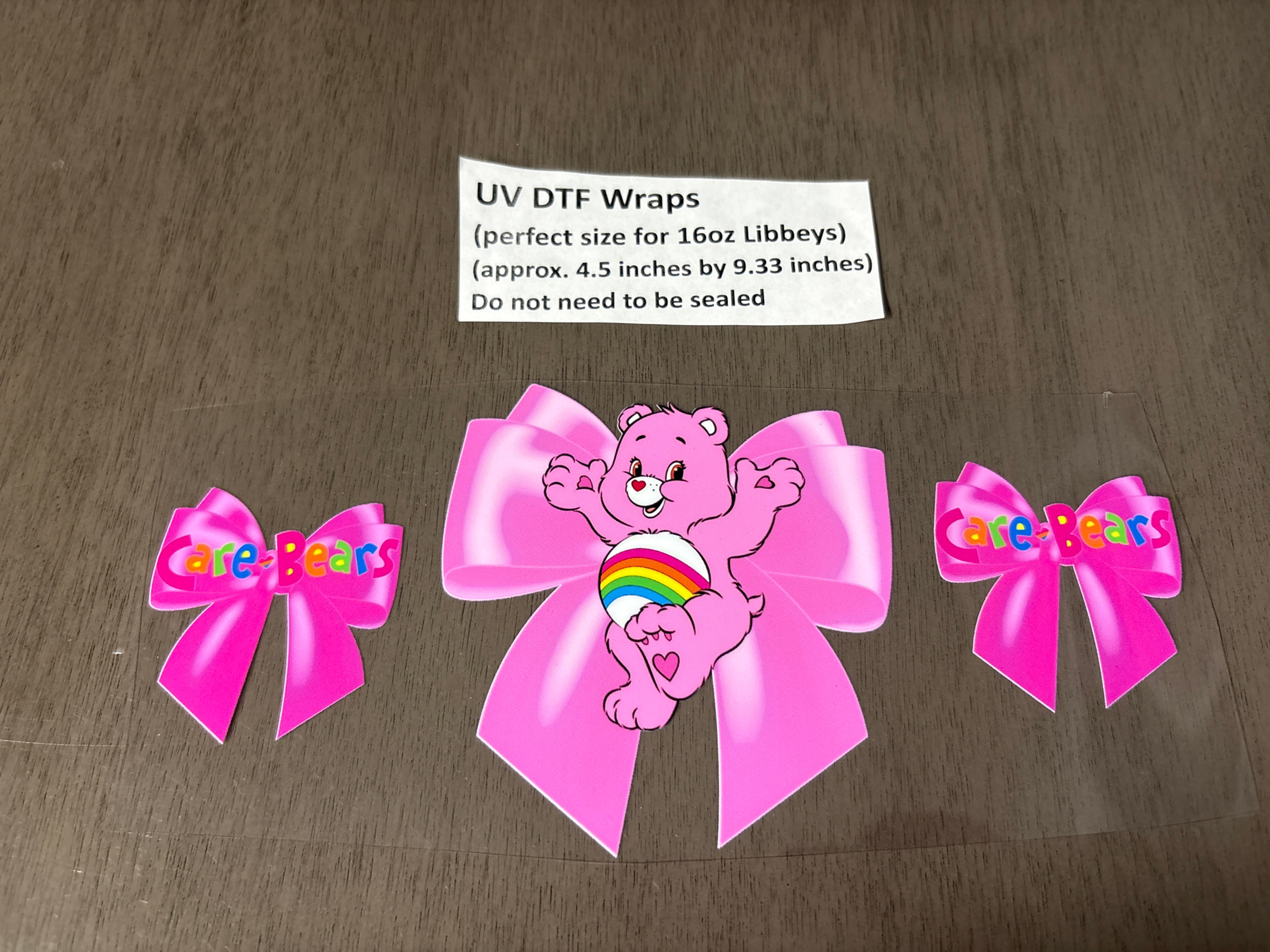 UVDTF Wrap- C Bear Bows Pink EXCLUSIVE 