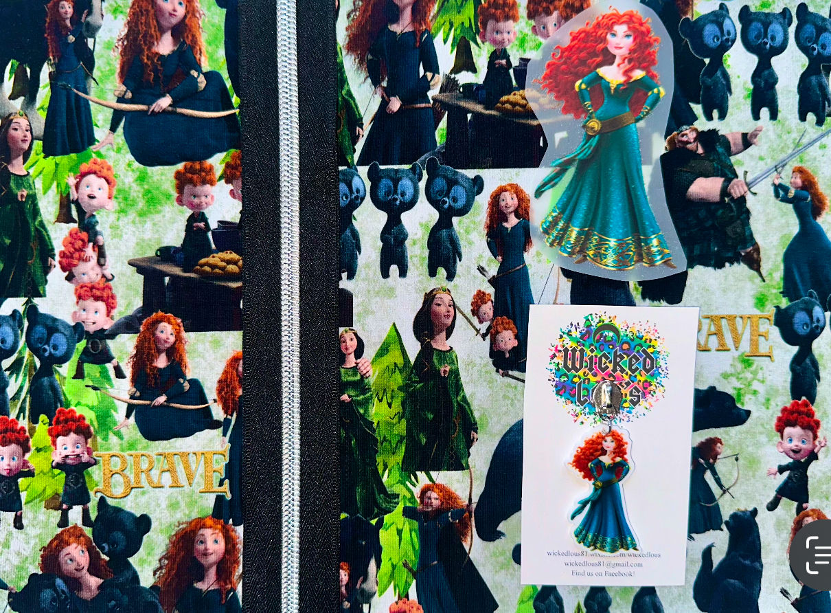 Fabric Zipper Tumbler kit- Brave Merida