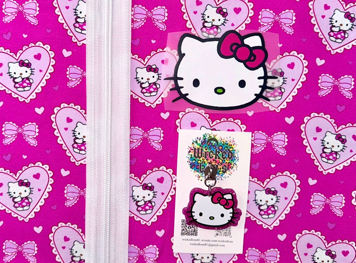 Fabric Zipper Tumbler Kit- Hello K Pink Hearts 