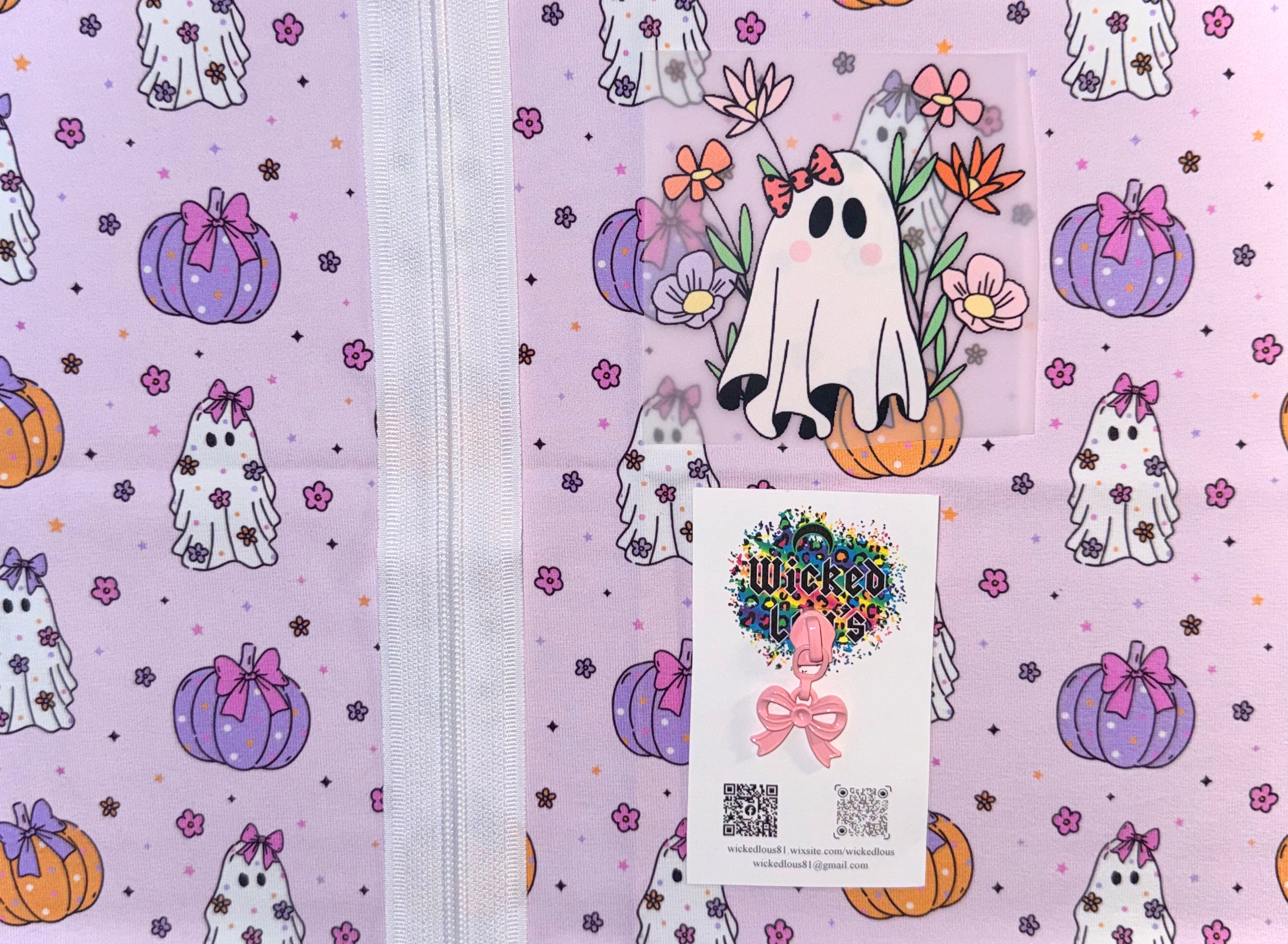 Fabric Zipper Tumbler Kit- Halloween Ghosties