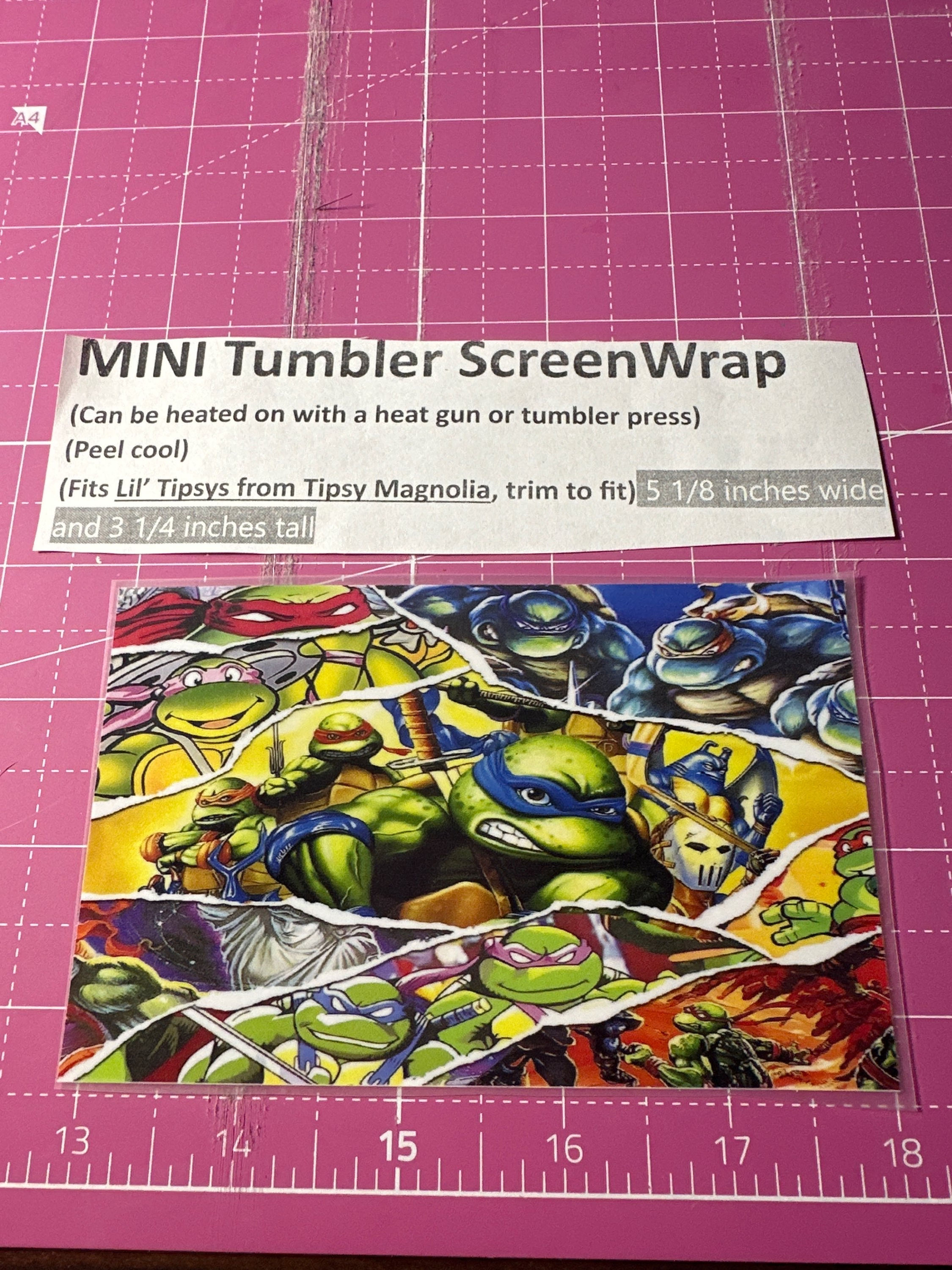 MINI Tumbler Screen Wrap- Turtles Scenes