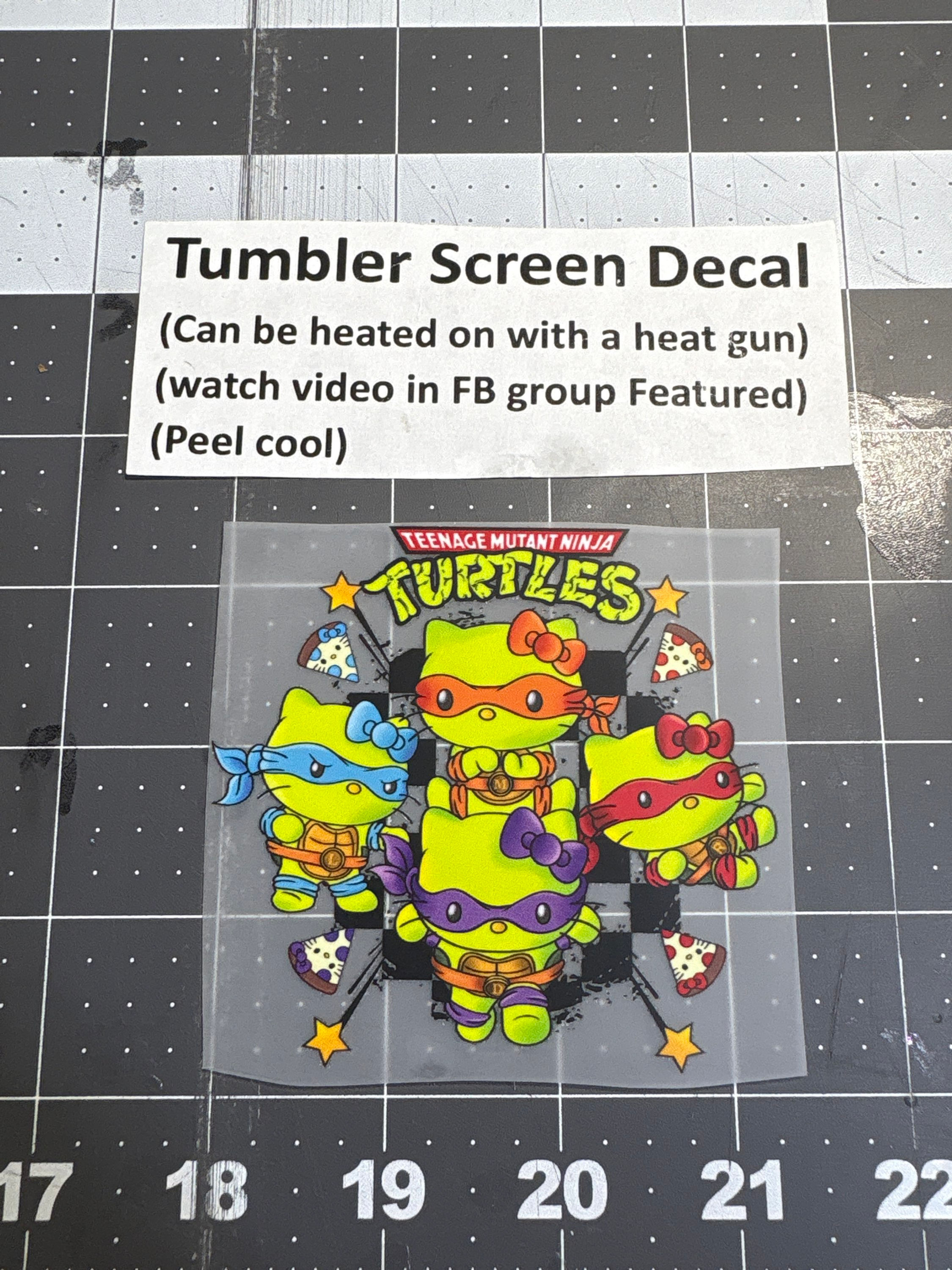 Tumbler Screen- Kitty Turtles