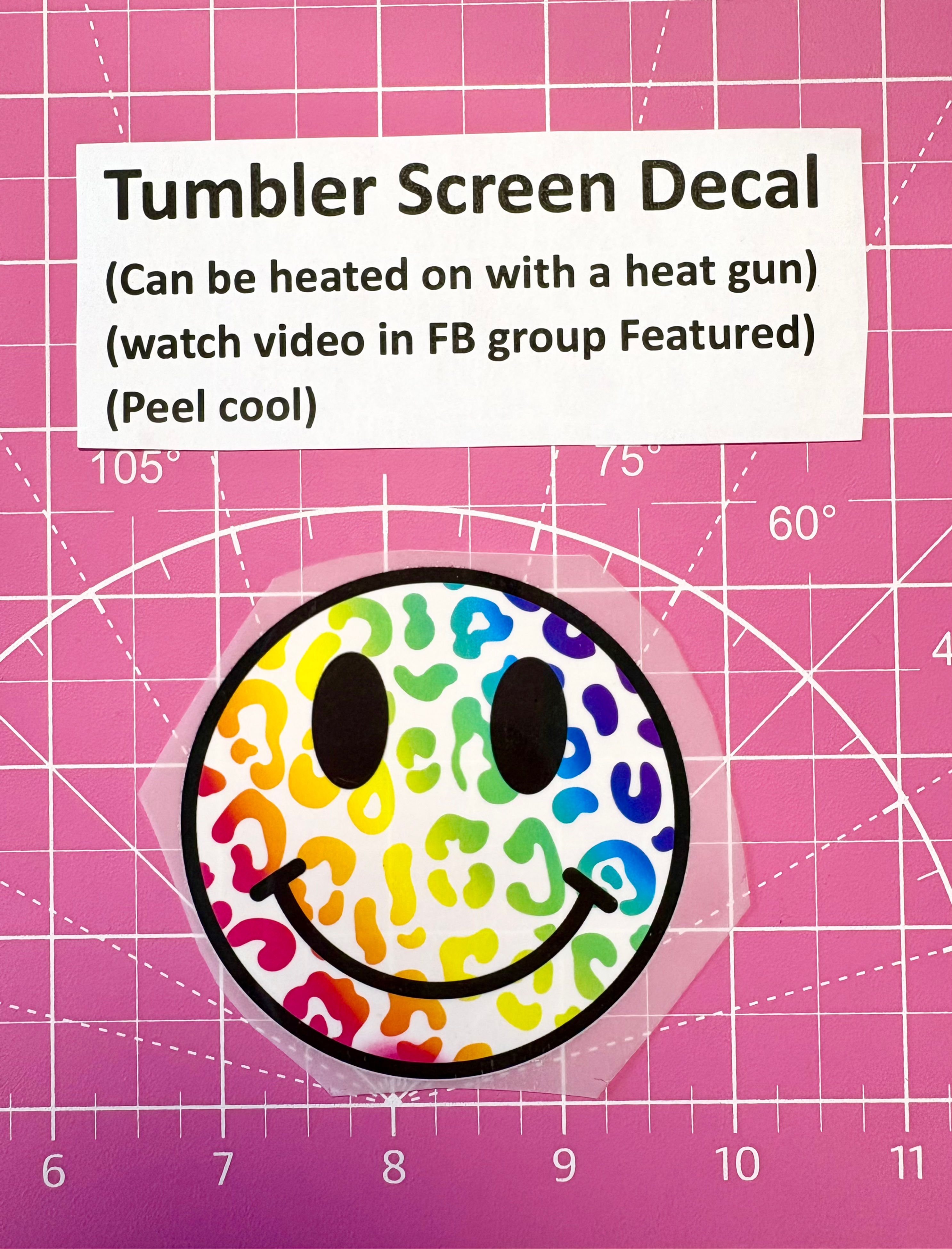 Tum Screen Decal- smiley cheetah