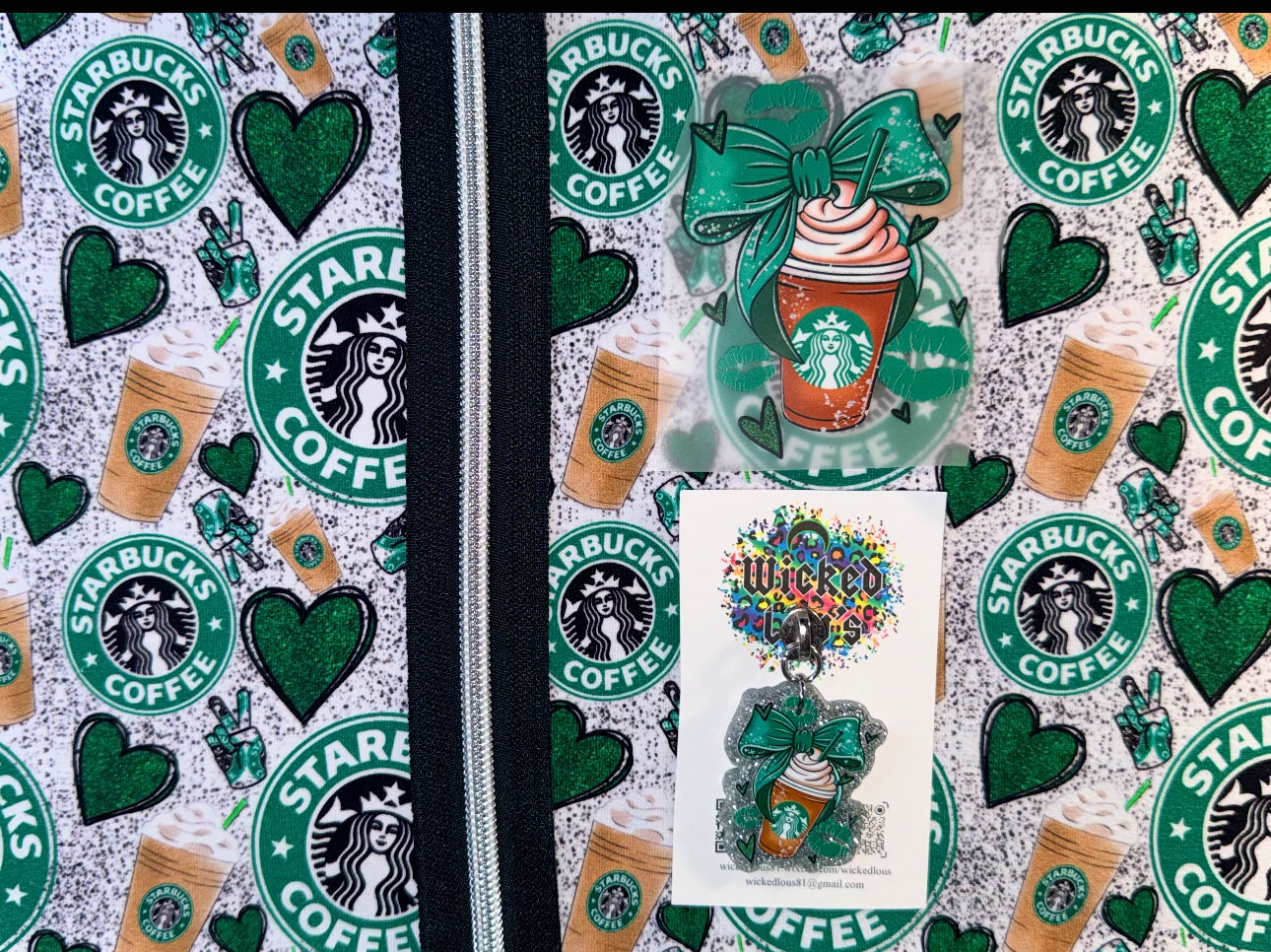 Fabric Zipper Tumbler Kit- Green Coffee