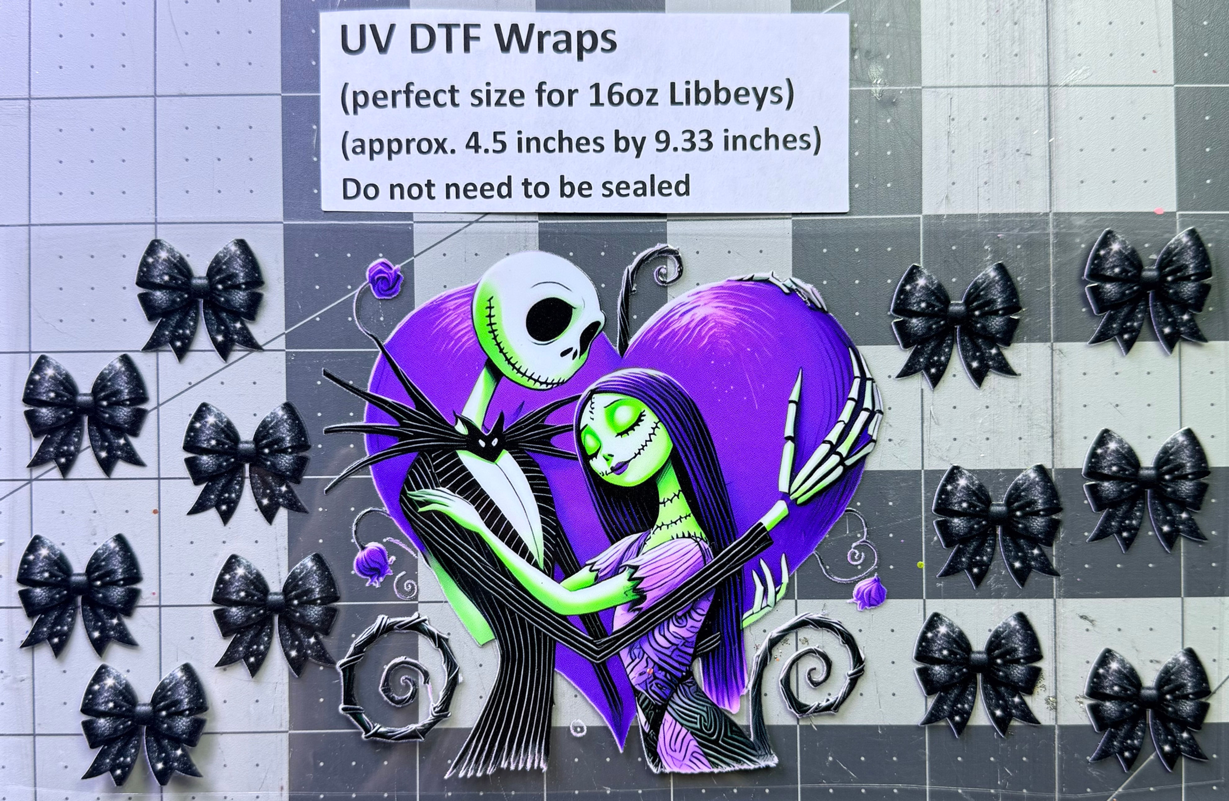 UVDTF WRAP- Jac Sal Blk Bows