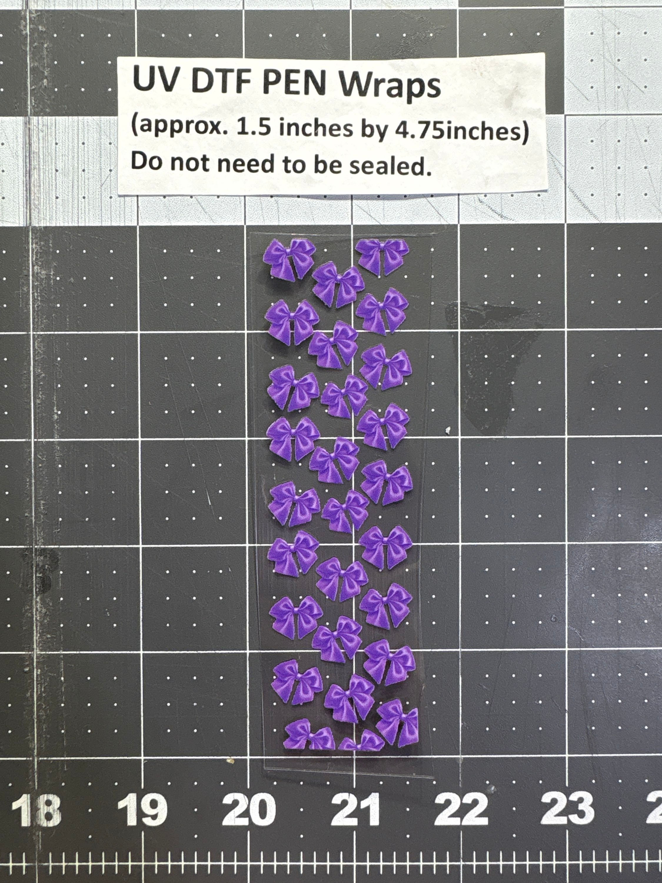 UVDTF PEN WRAP- Purple Bows