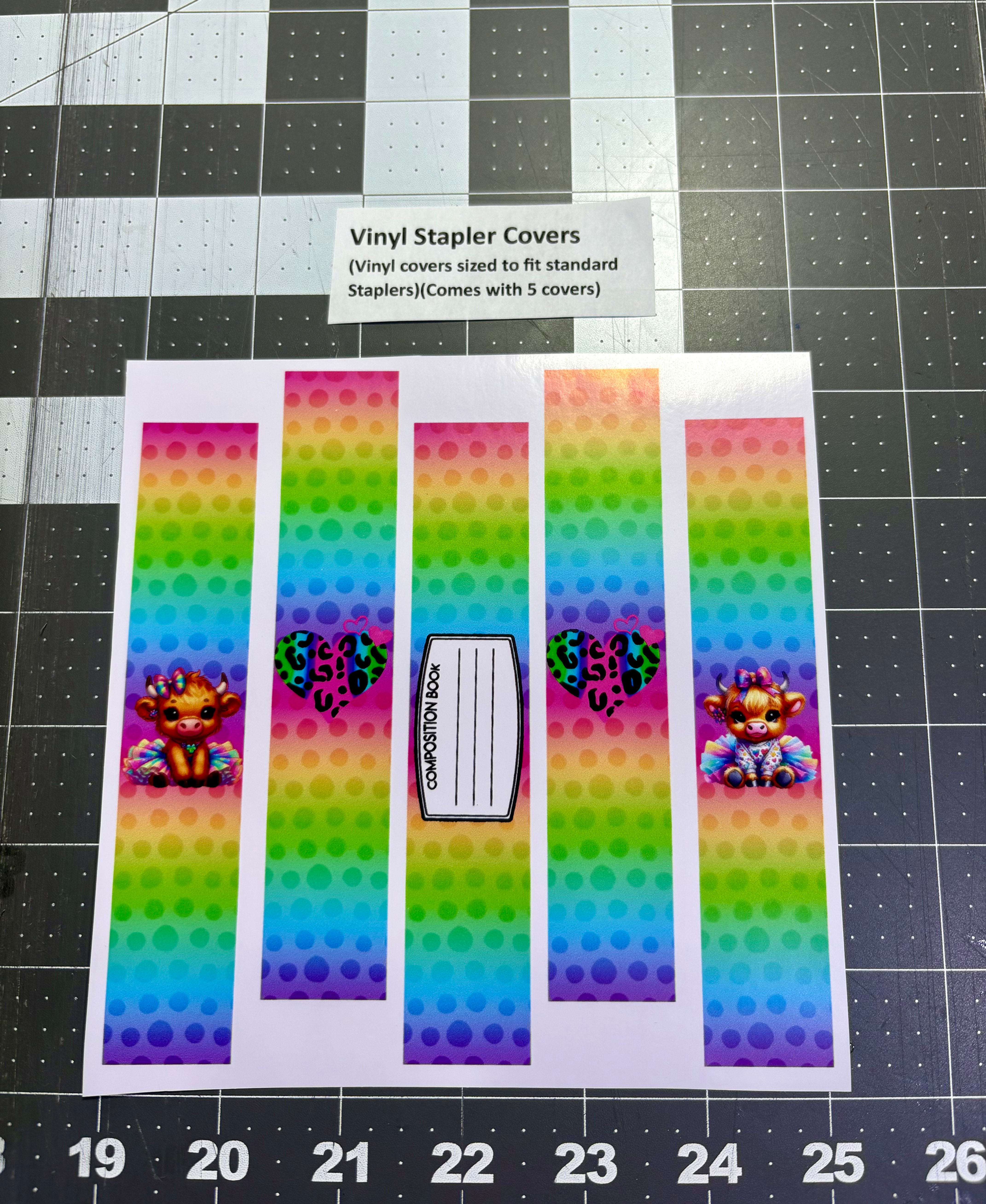Vinyl Stapler Covers- Neon 