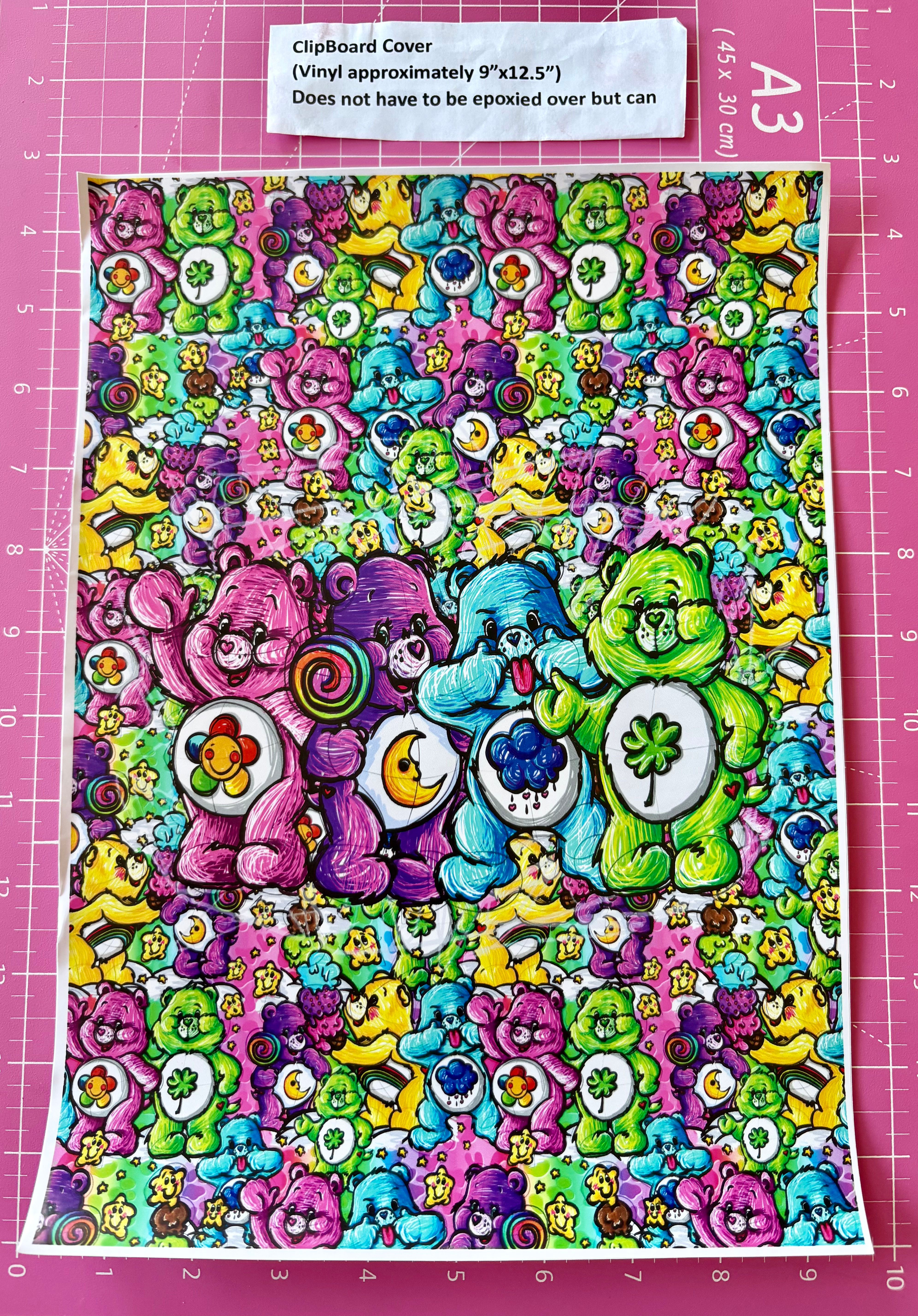 Clipboard Cover Vinyl- C Bears Sketched