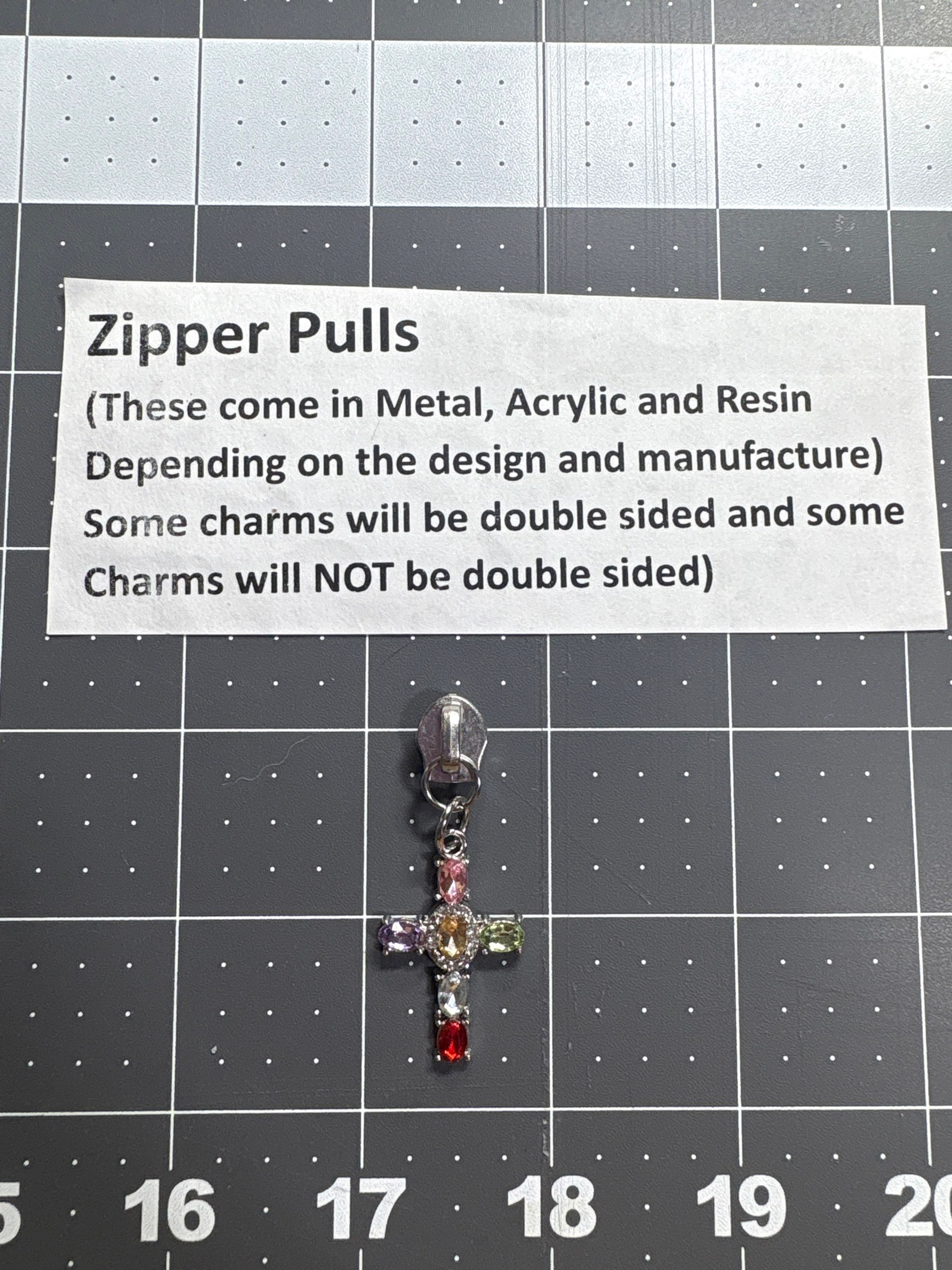 Zipper Pull- Gem Cross 