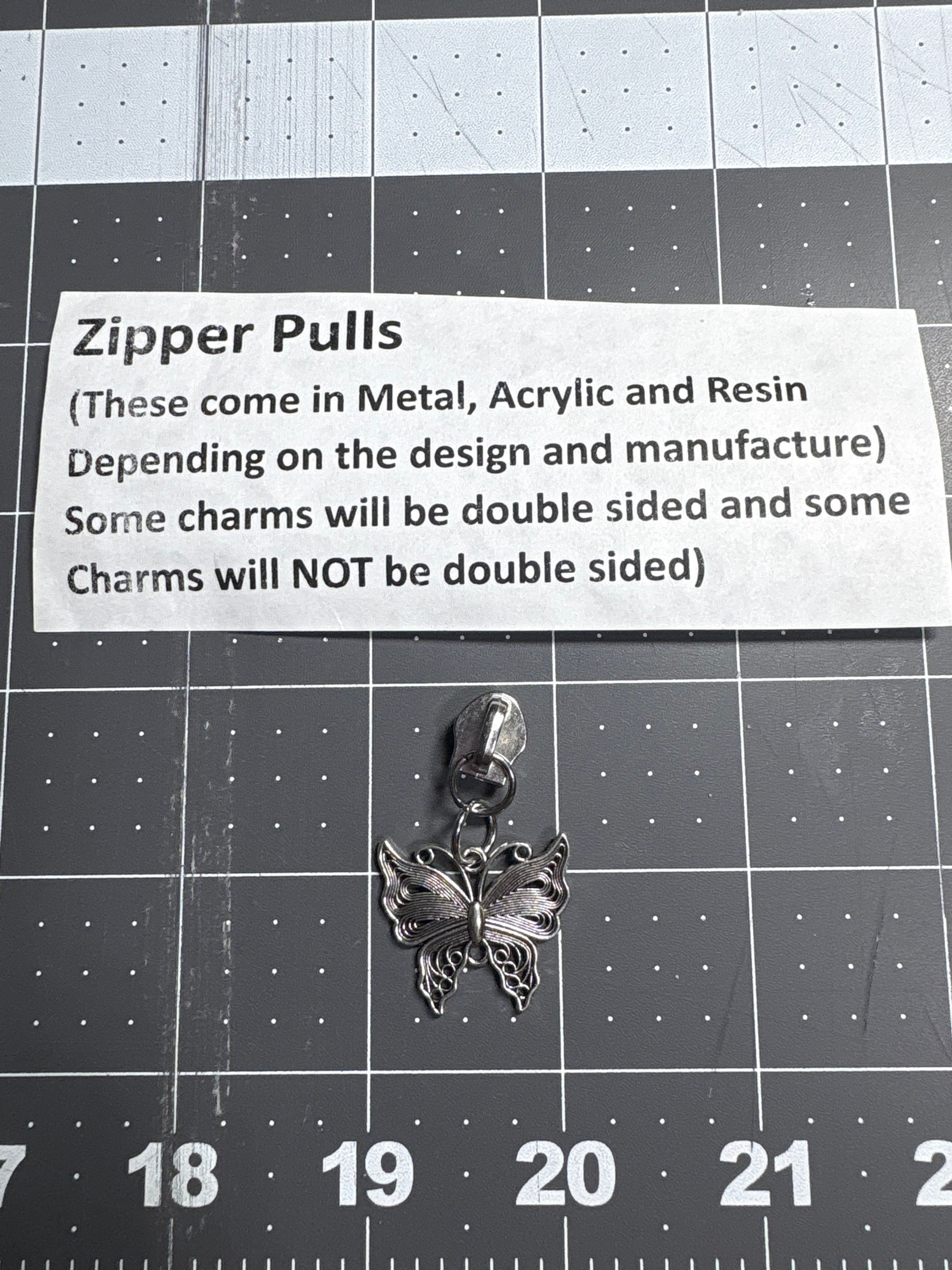 Zipper Pull- Metal Butterfly 