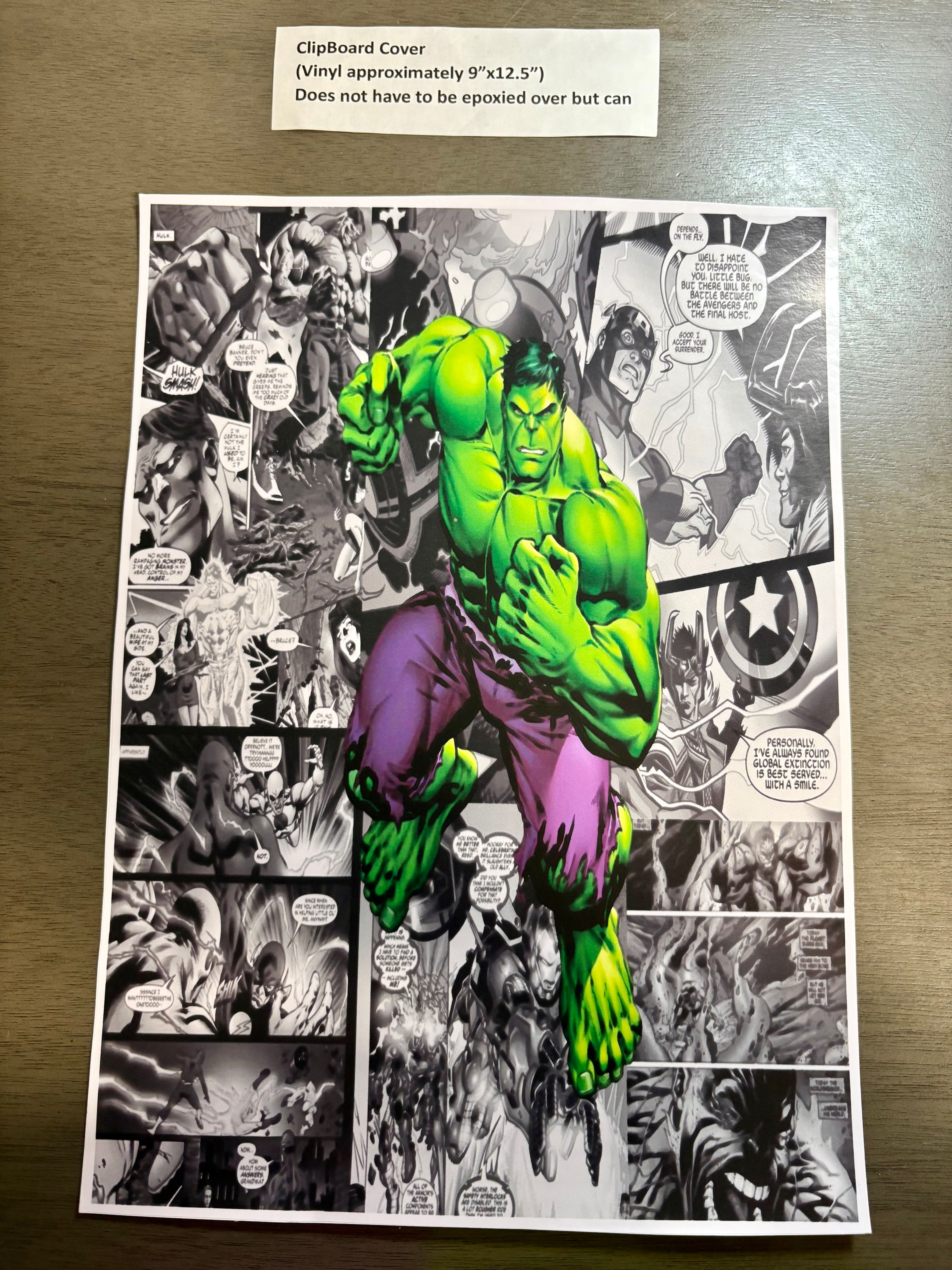 Clipboard Cover Vinyl- Hulk Comic