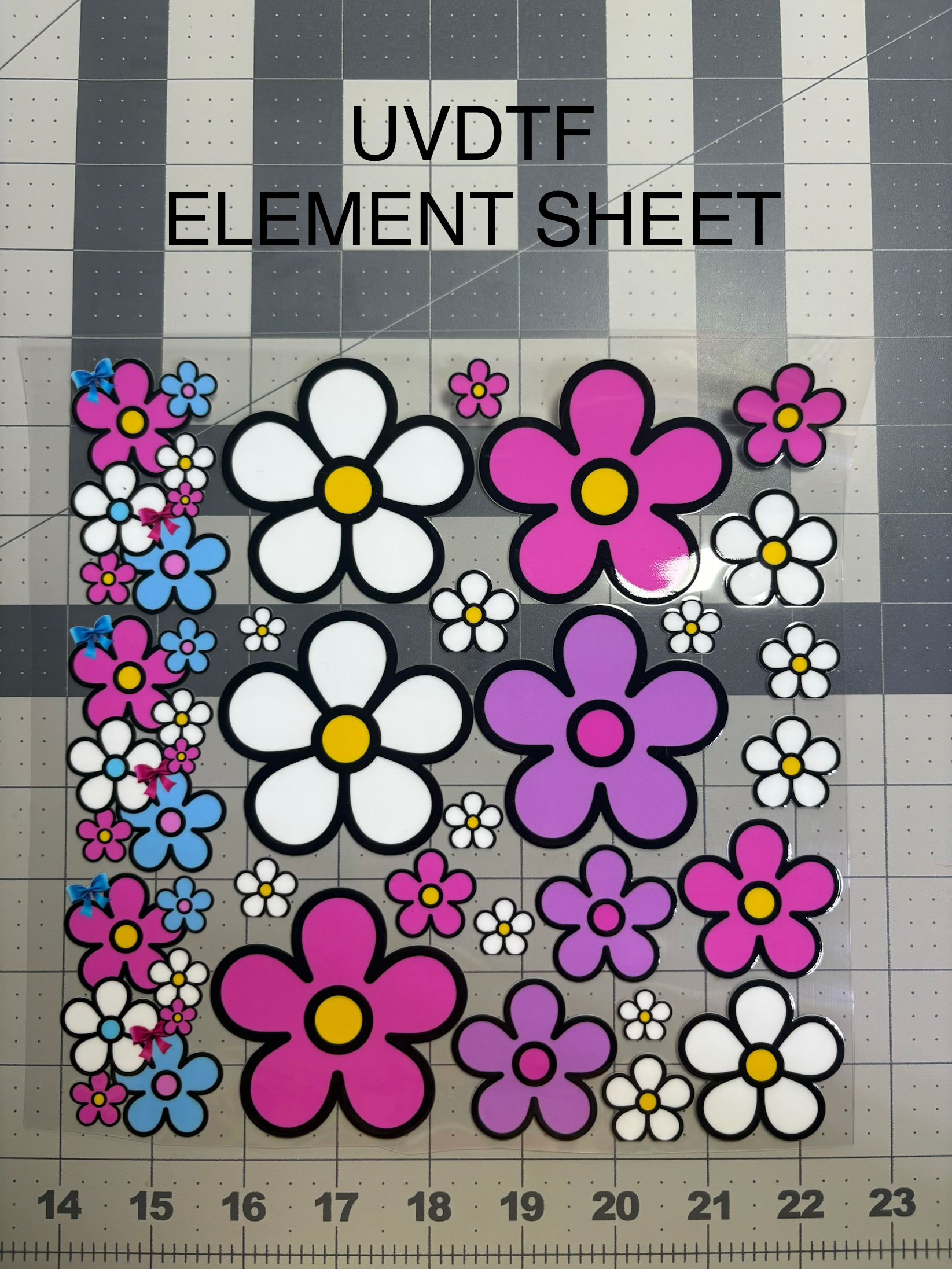 UVDTF ELEMENT SHEET- Spring Daisies