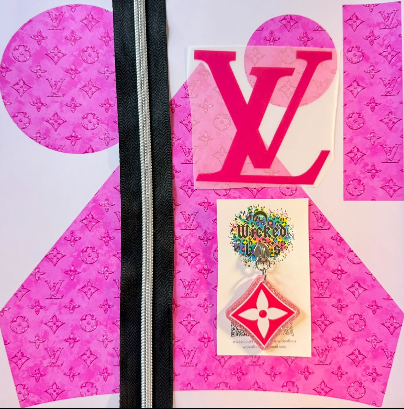 24oz Snowglobe Vinyl Zipper Kit- Pink LV