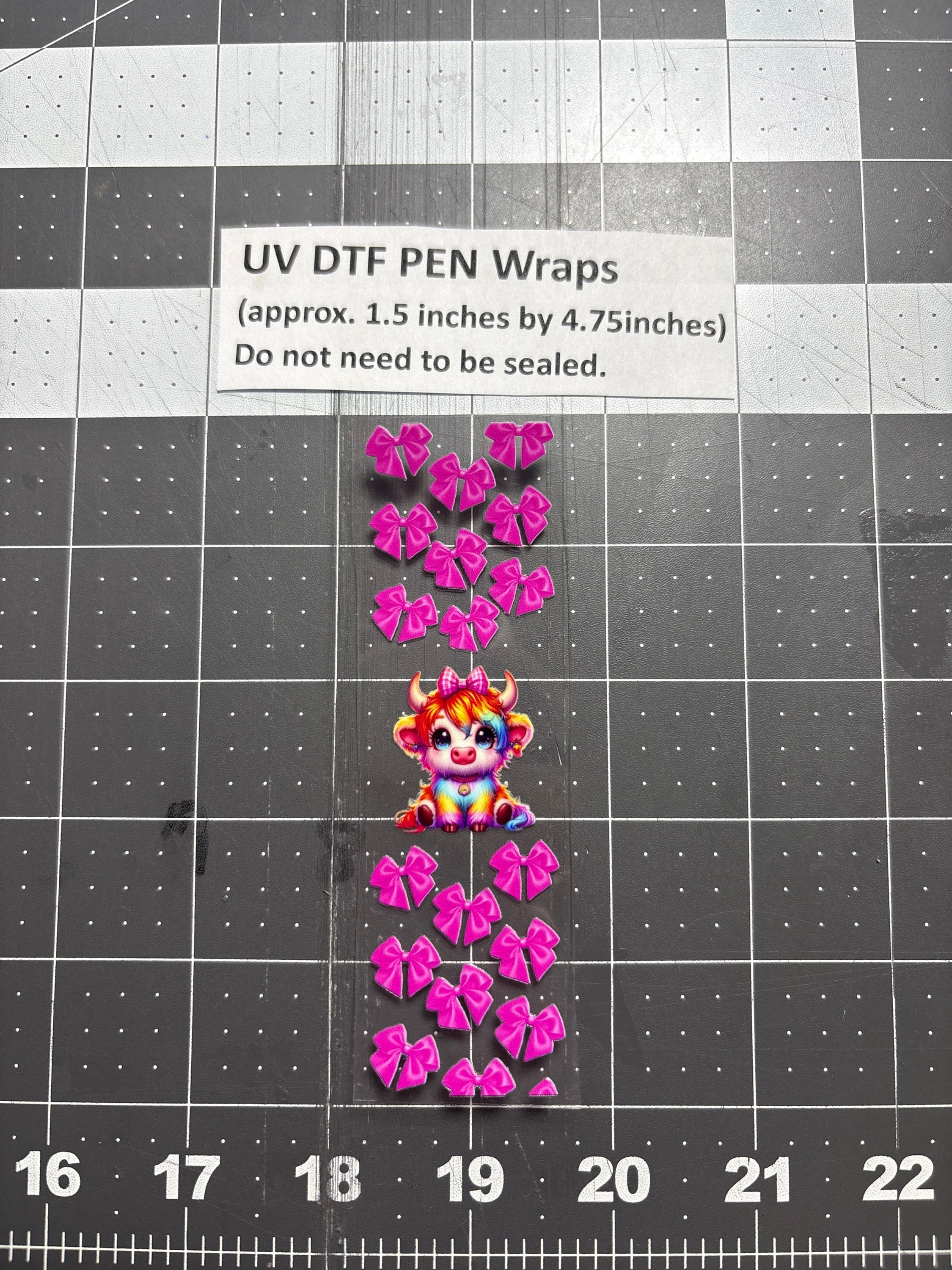 UVDTF PEN WRAP- Cutie Highland Pink Bows