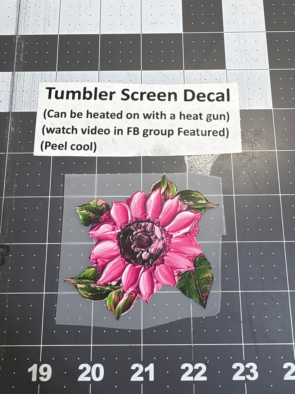 Tumbler Screen- Painted Flower Pink