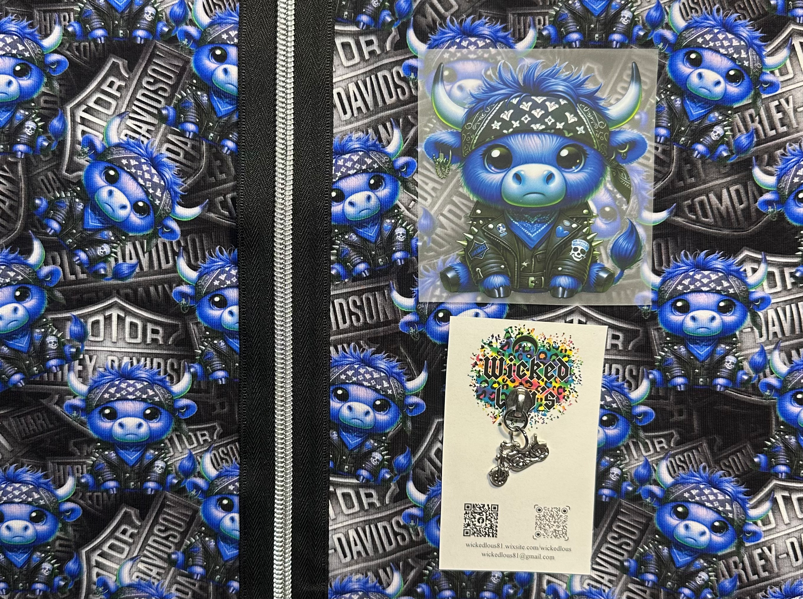 Fabric Tumbler Zipper kit- Highland Harley Blue Exclusive 