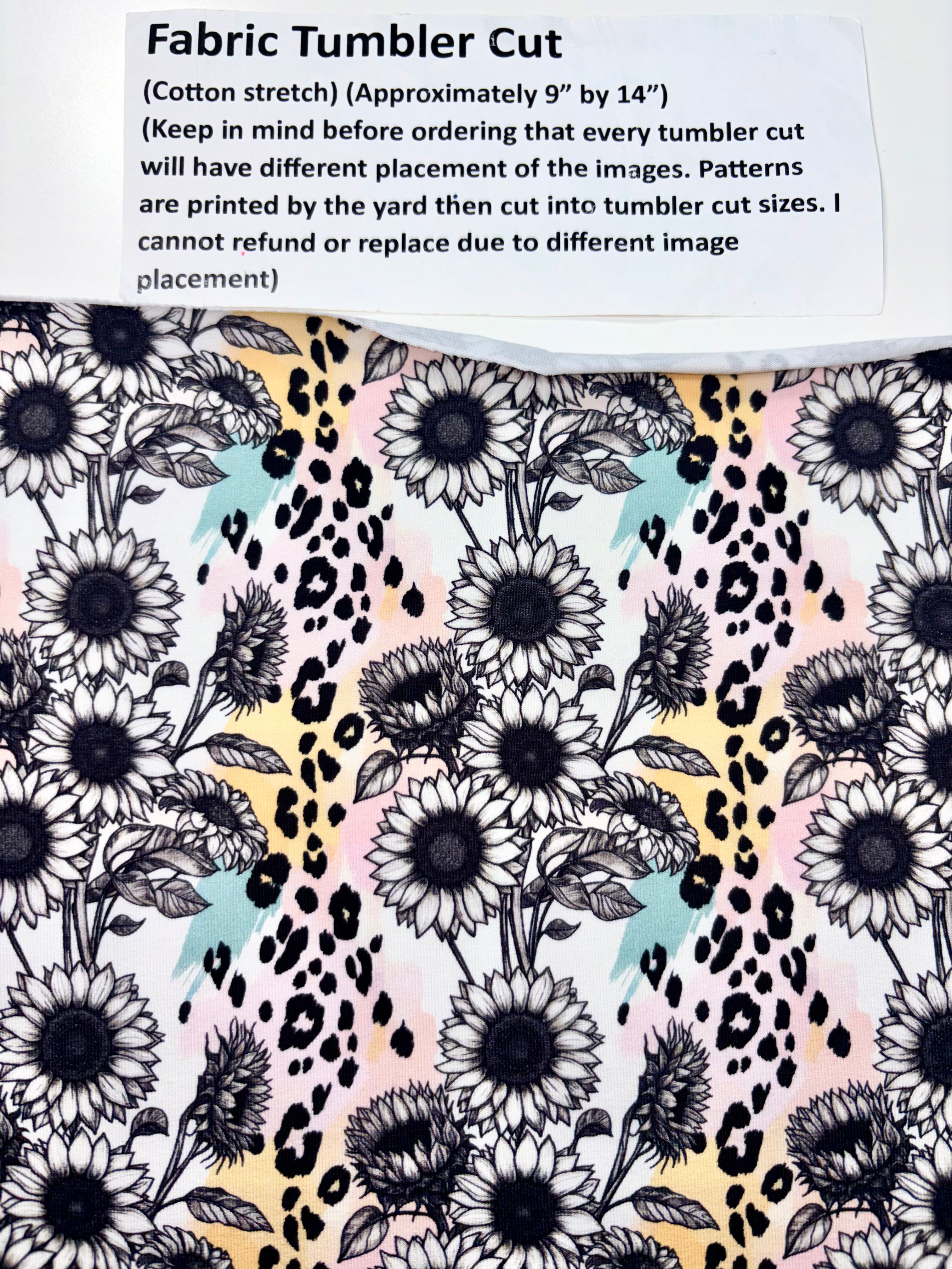 Fabric- B&W Sunflowers 