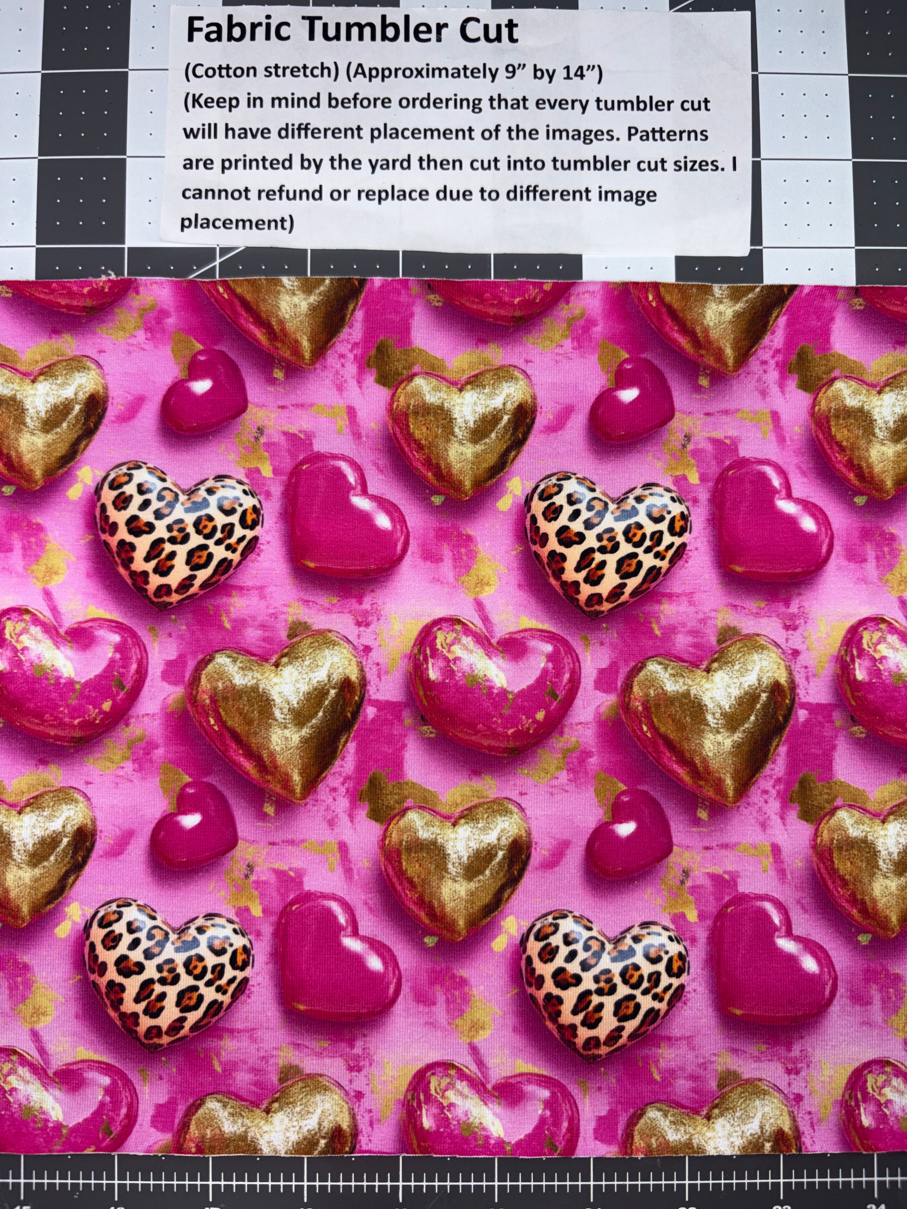 Fabric- Pink Cheetah Hearts