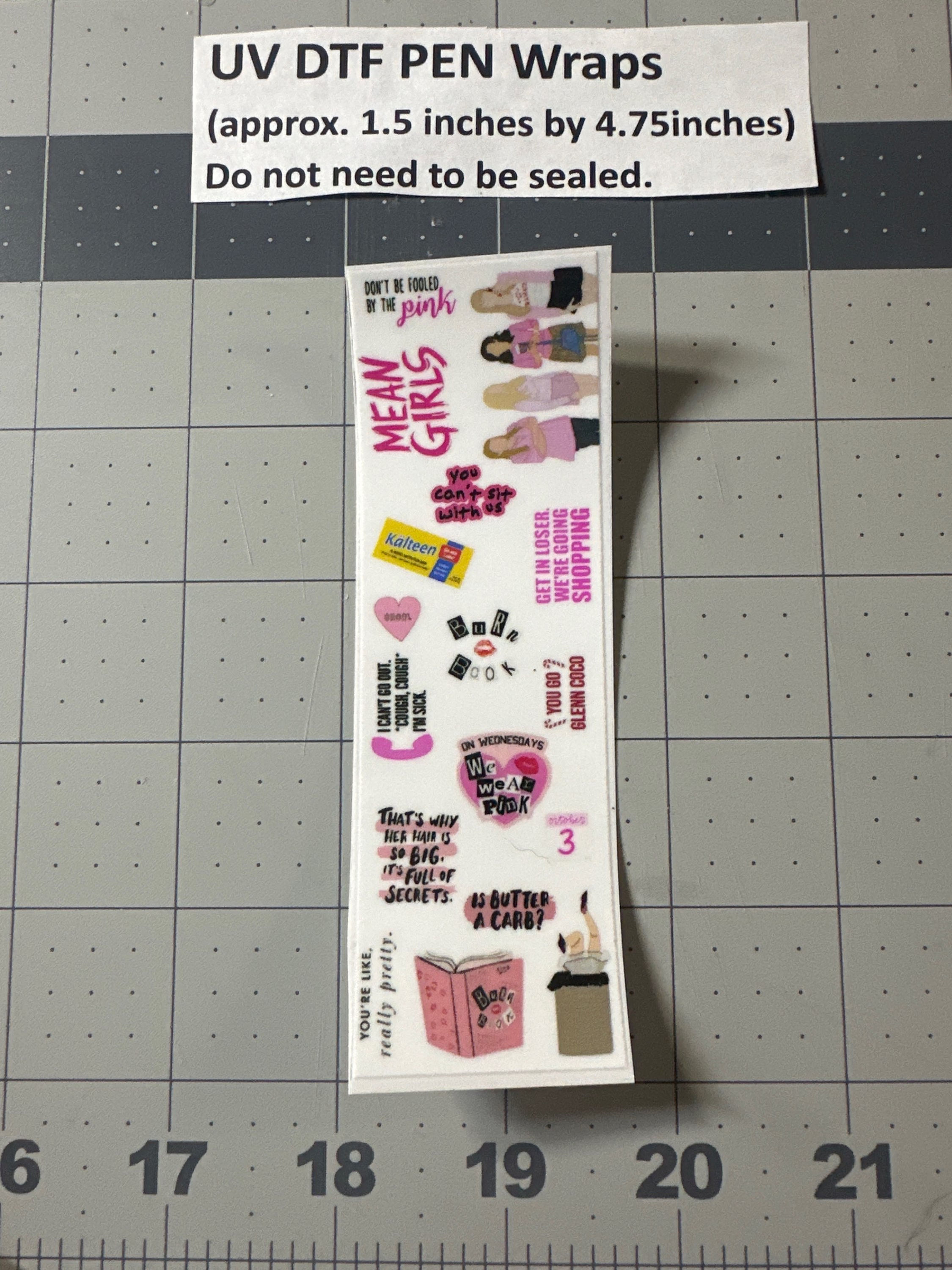 UVDTF PEN WRAP- Mean Girls white background 