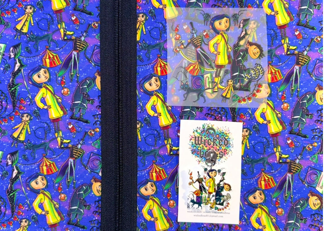 Fabric Zipper Tumbler Kit- Coraline Dark Blue