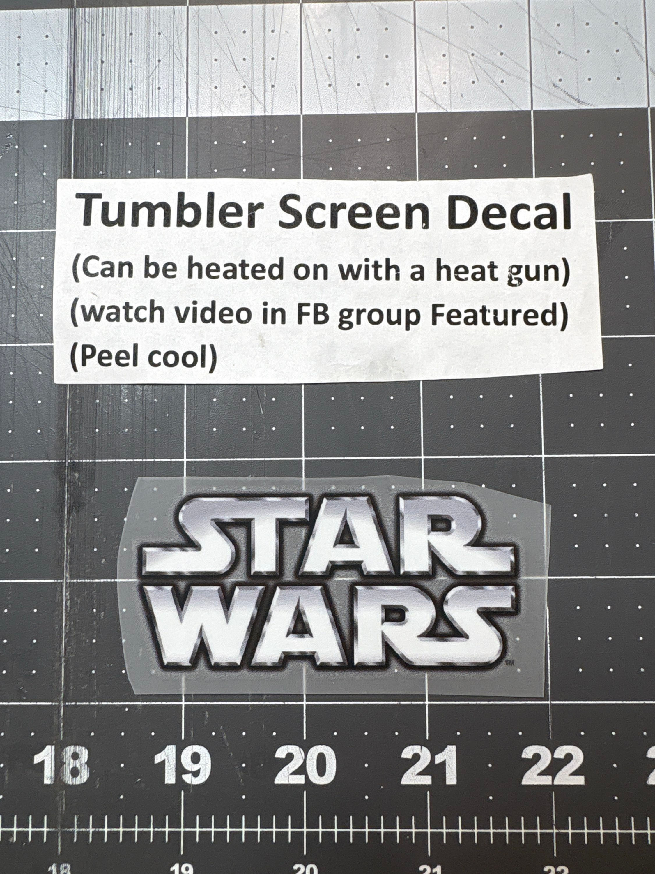 Tumbler Screen- Star W Logo