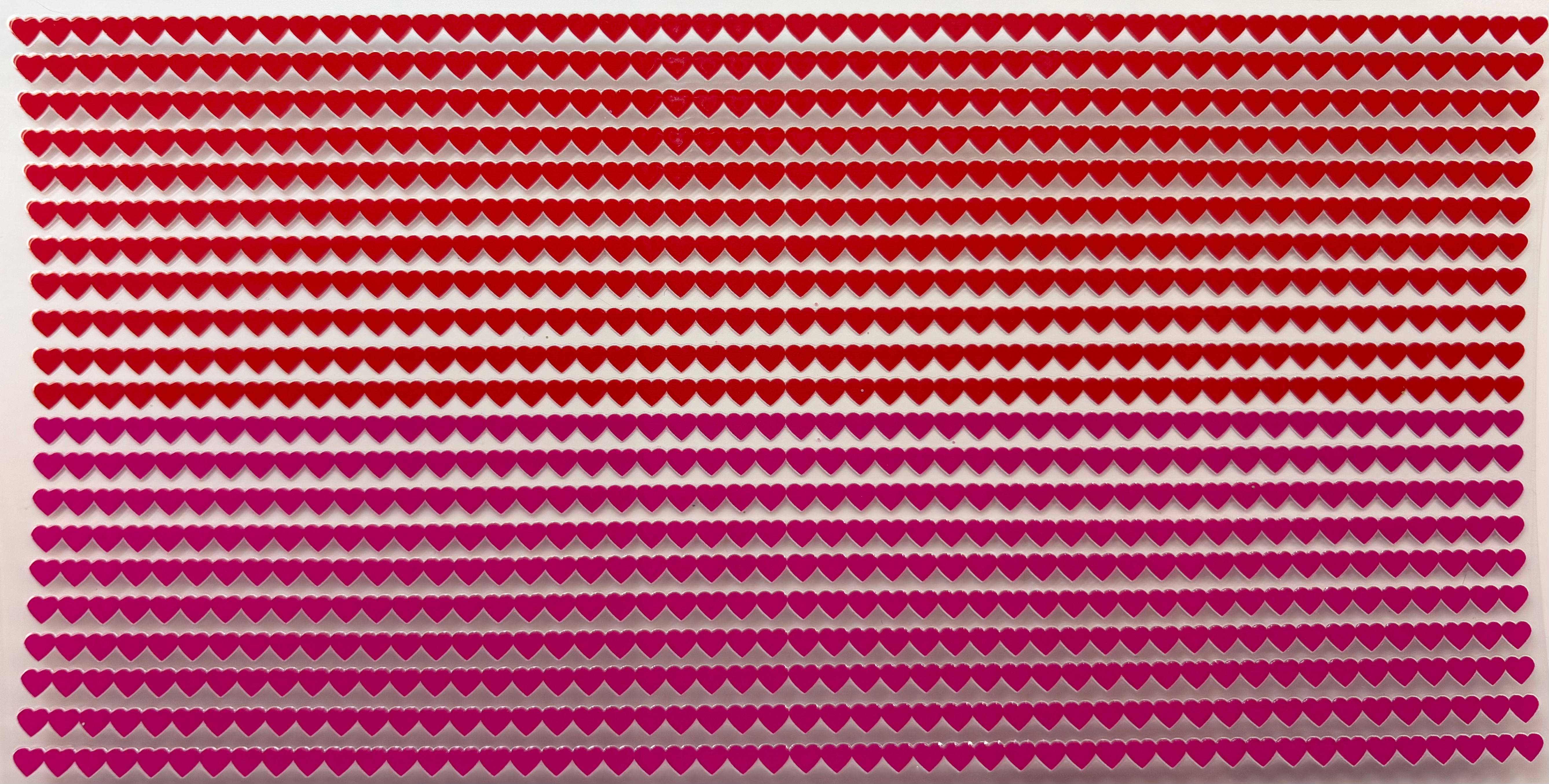 UVDTF PIN STRIPING SHEET- Red & Pink Hearts