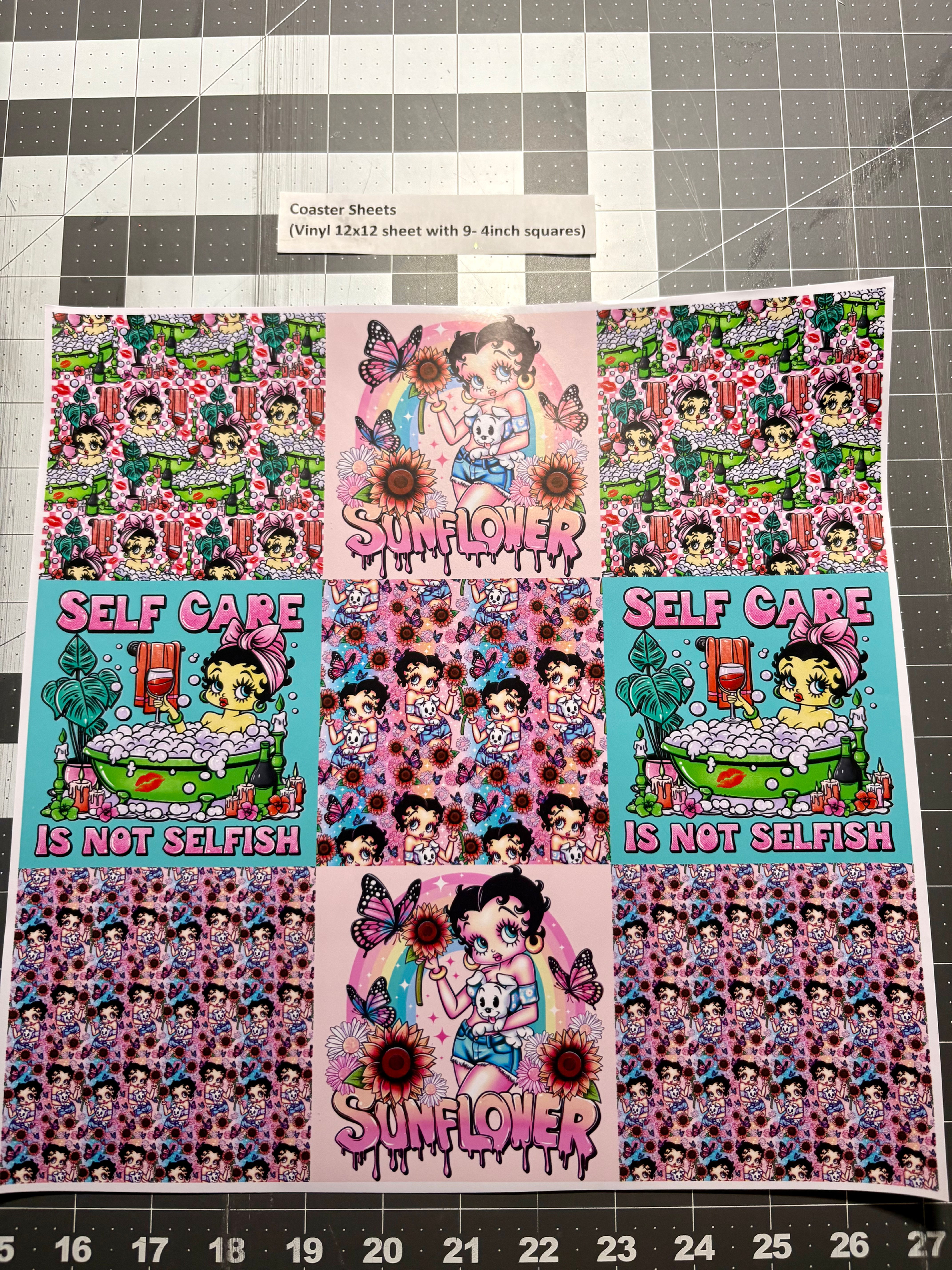 Coaster Sheets Vinyl- Betty B Self Care