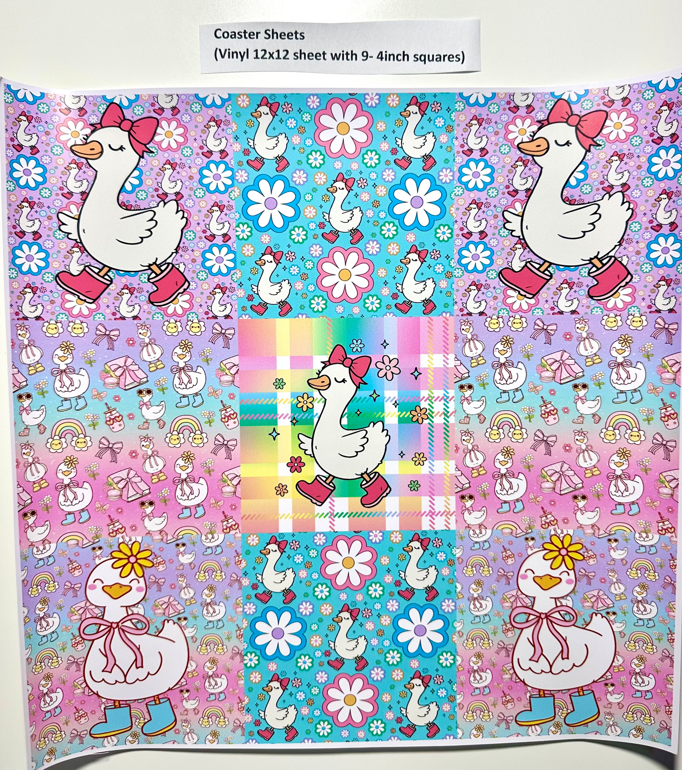 Coaster Sheets Vinyl- Silly Goose Floral 