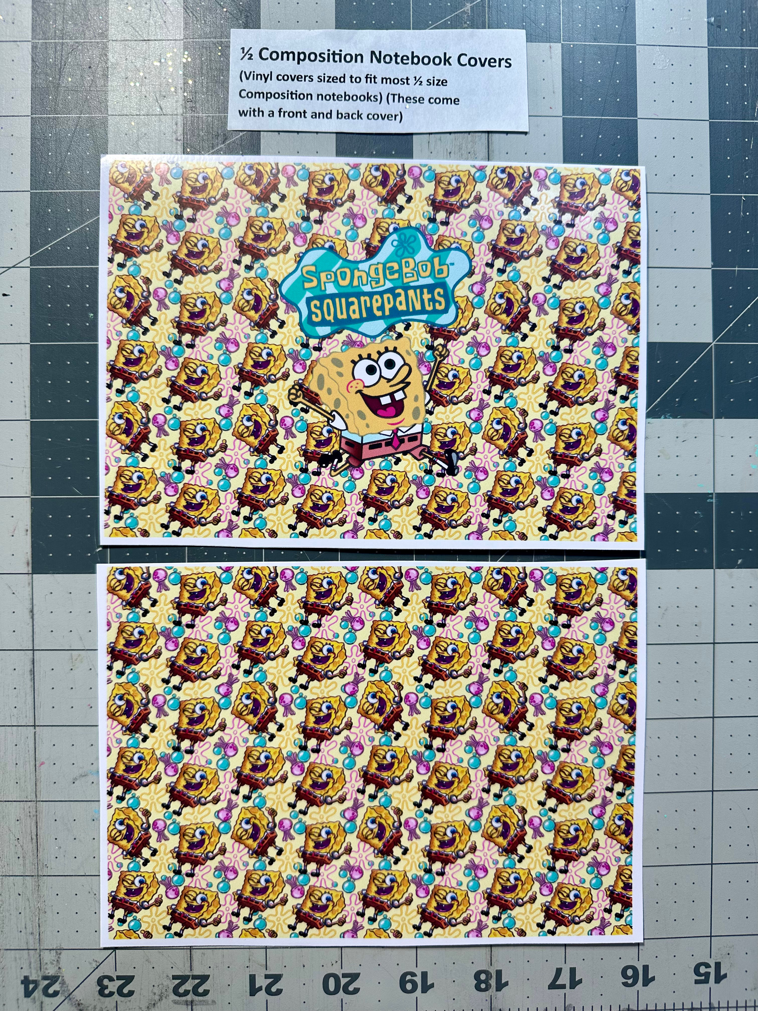 1/2 Composition Notebook Cover Vinyl- SpongeB 