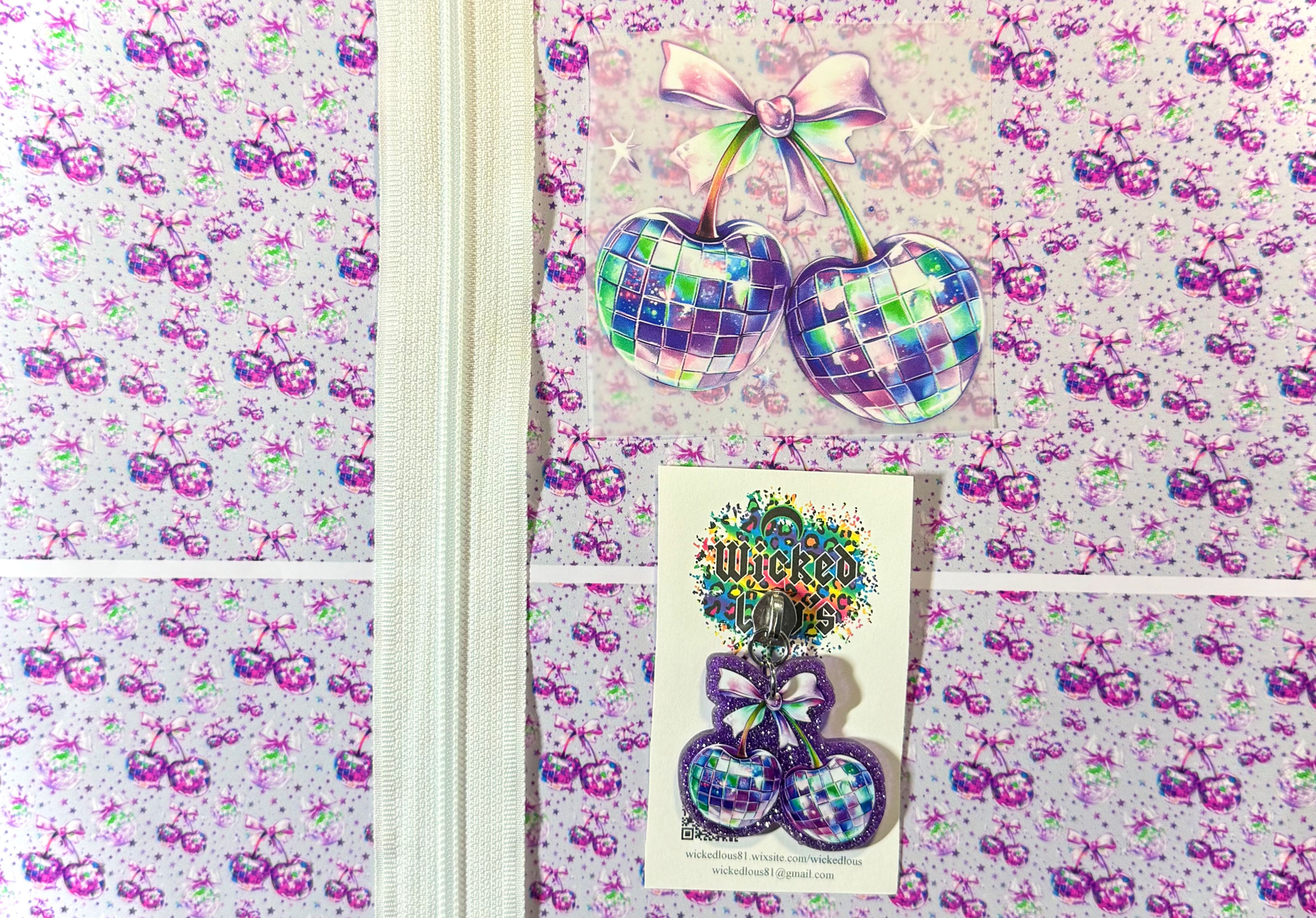 40oz Handle Vinyl Zipper Kit- Purple Disco Cherries