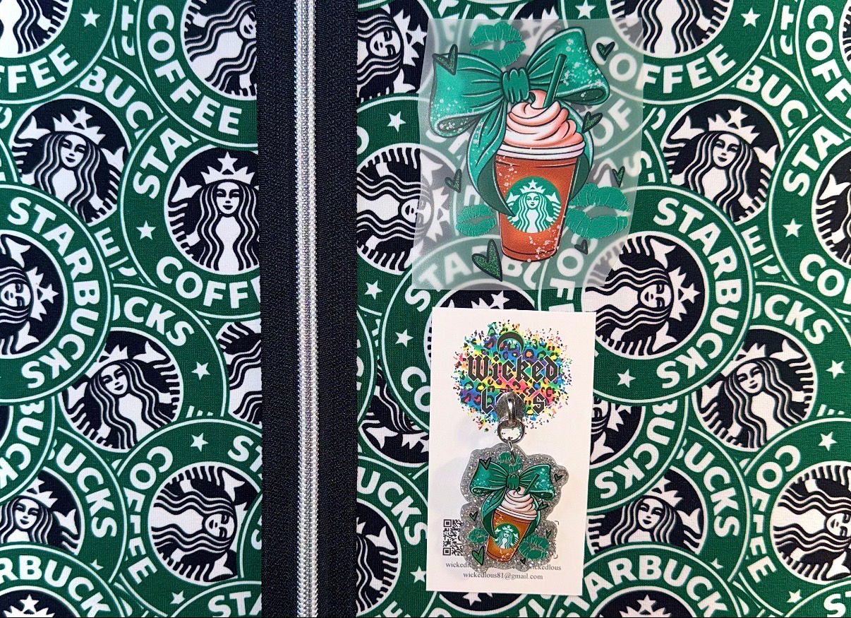 Fabric Zipper Tumbler Kit- Starbs Bow
