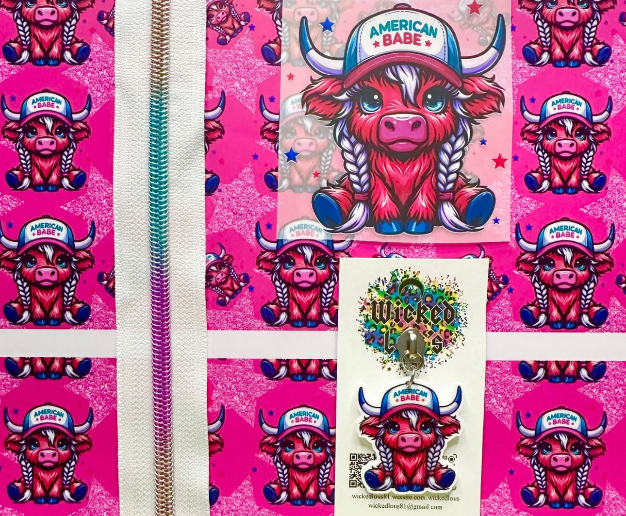 40 oz Dupe VINYL Zipper kit- American Babe pink