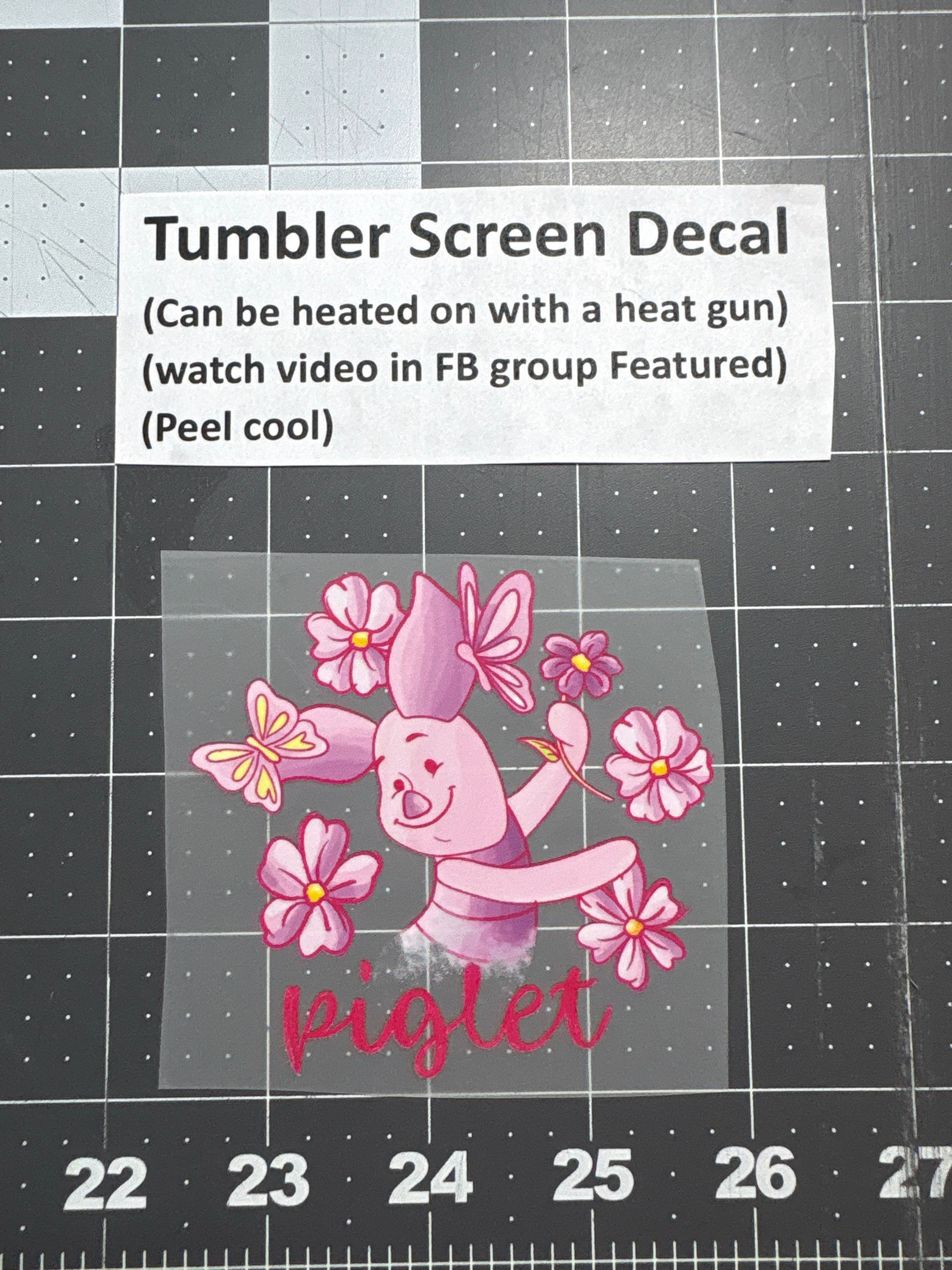 Tumbler Screen- Piglet Pink