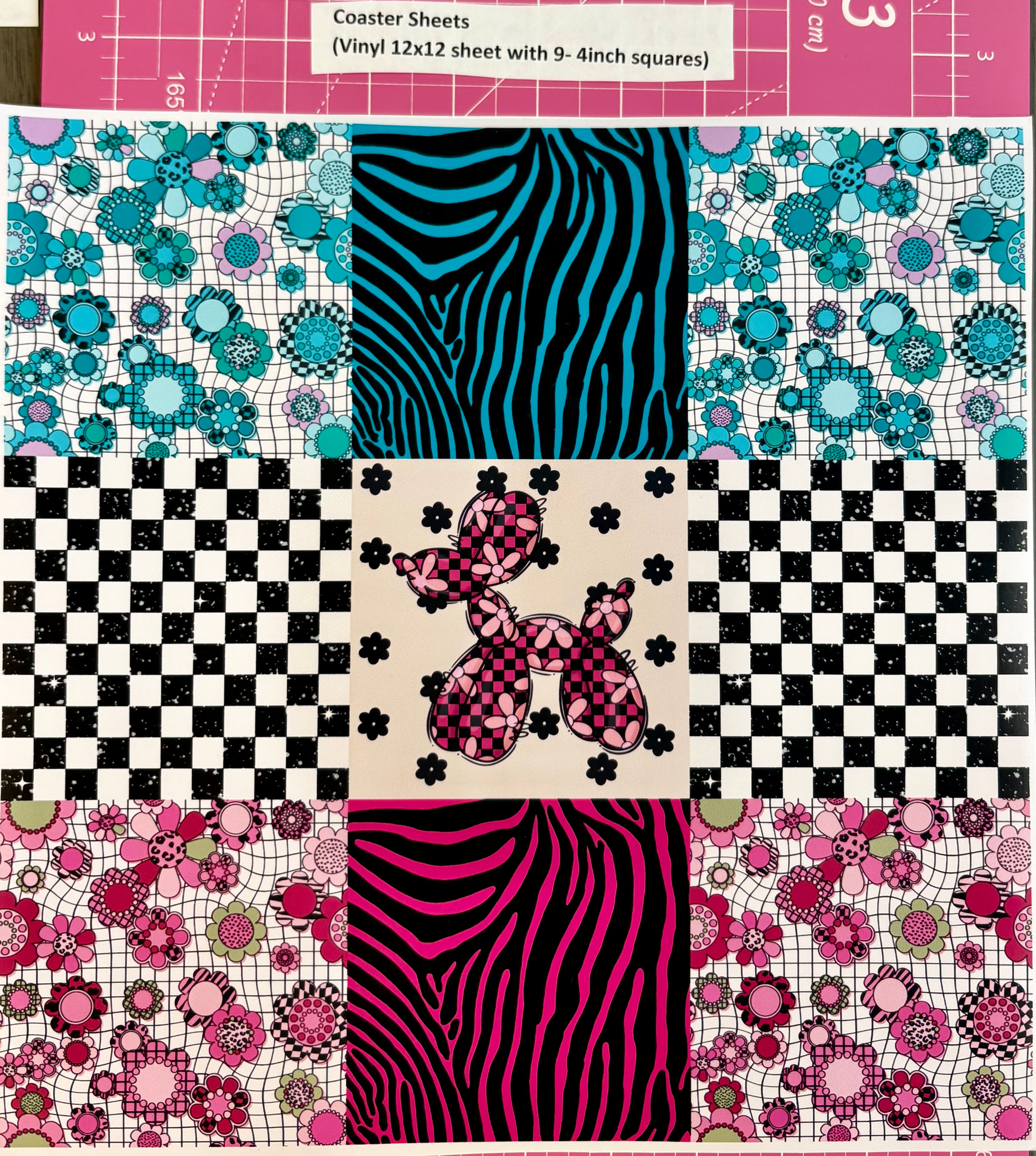 Coaster Sheets Vinyl- Retro