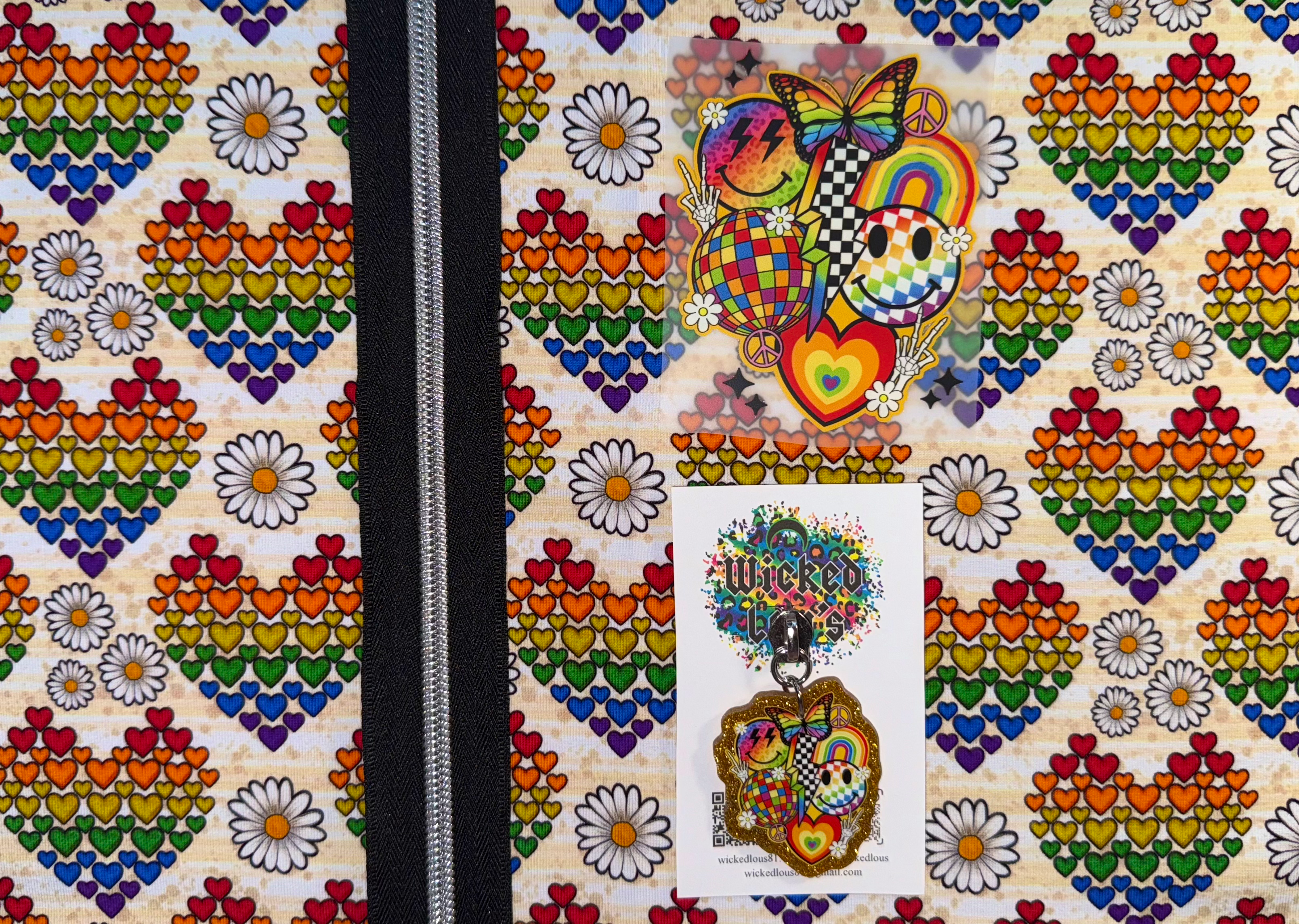 Fabric Zipper Tumbler Kit- Rainbow Hearts Pride